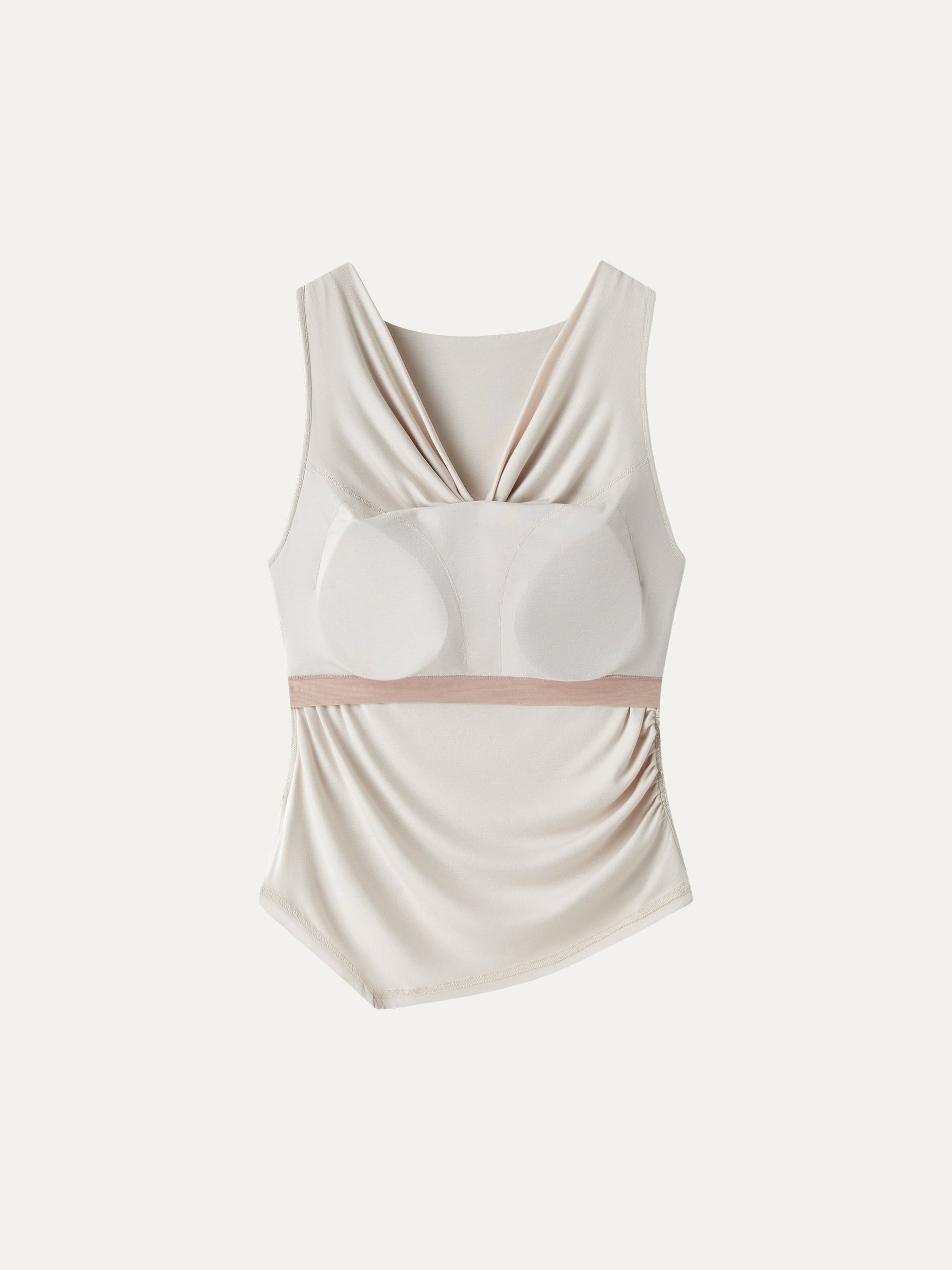 Cowl Neck Asymmetrical Sleeveless Bra Top