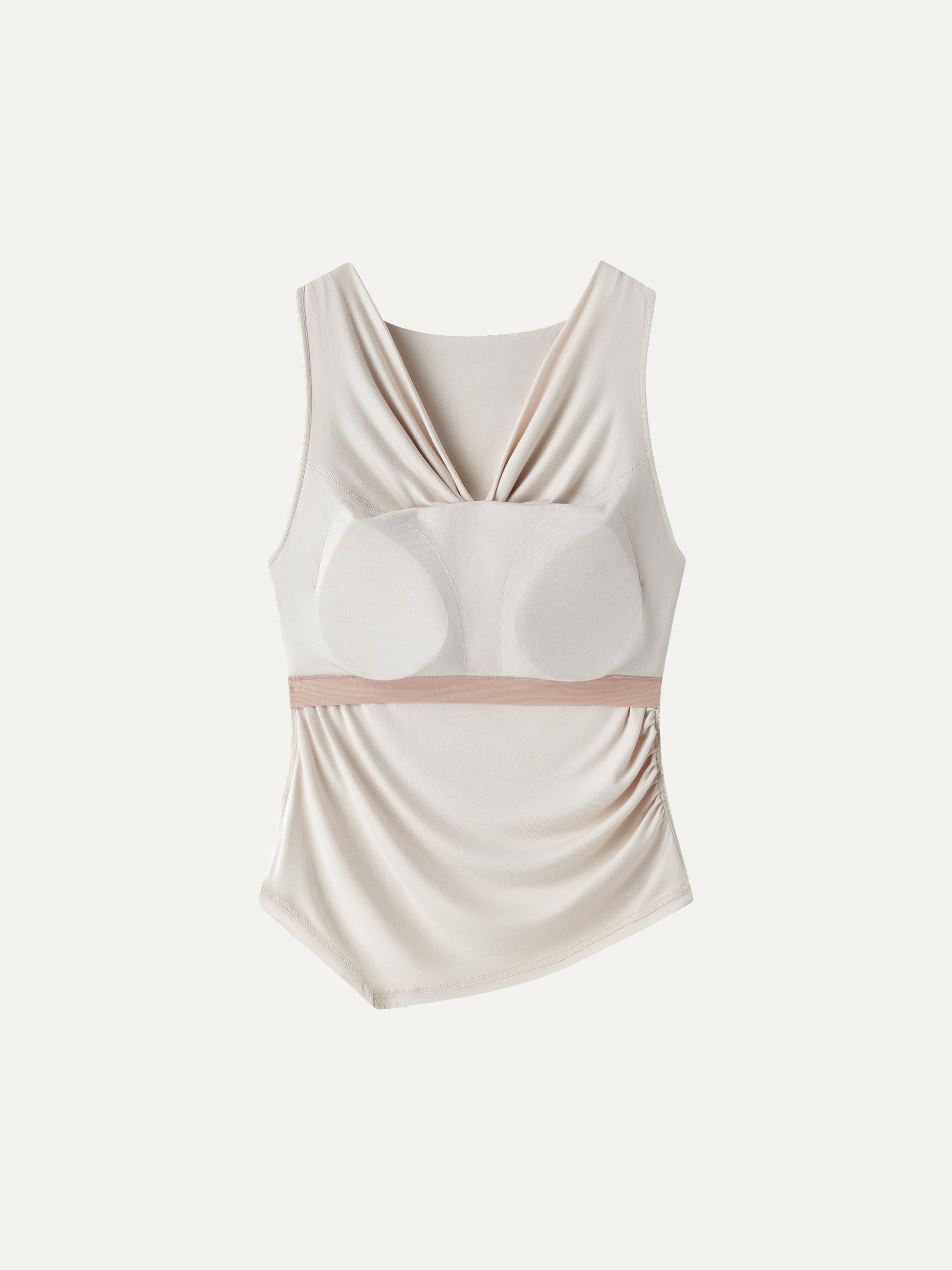 Cowl Neck Asymmetrical Sleeveless Bra Top