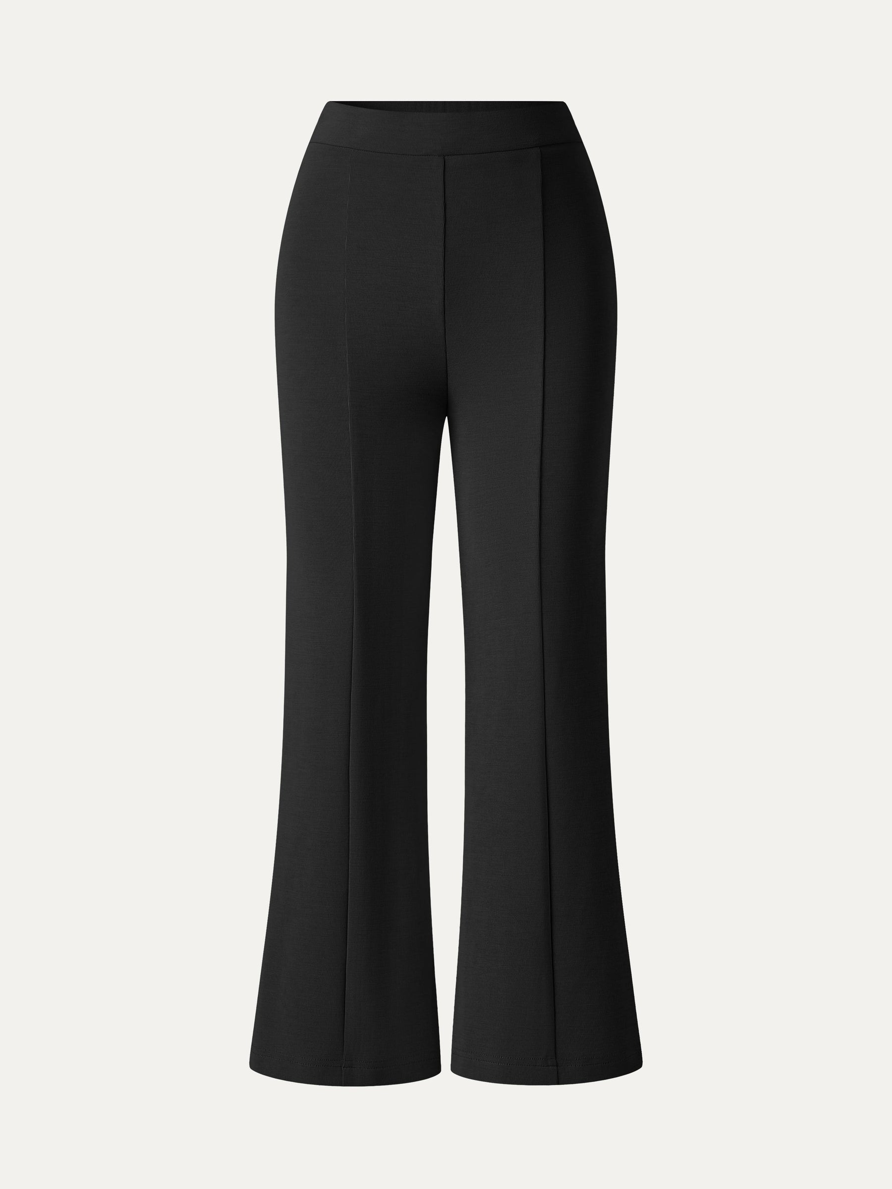 Sandwashed High Rise Cropped Flared Pants with Pockets