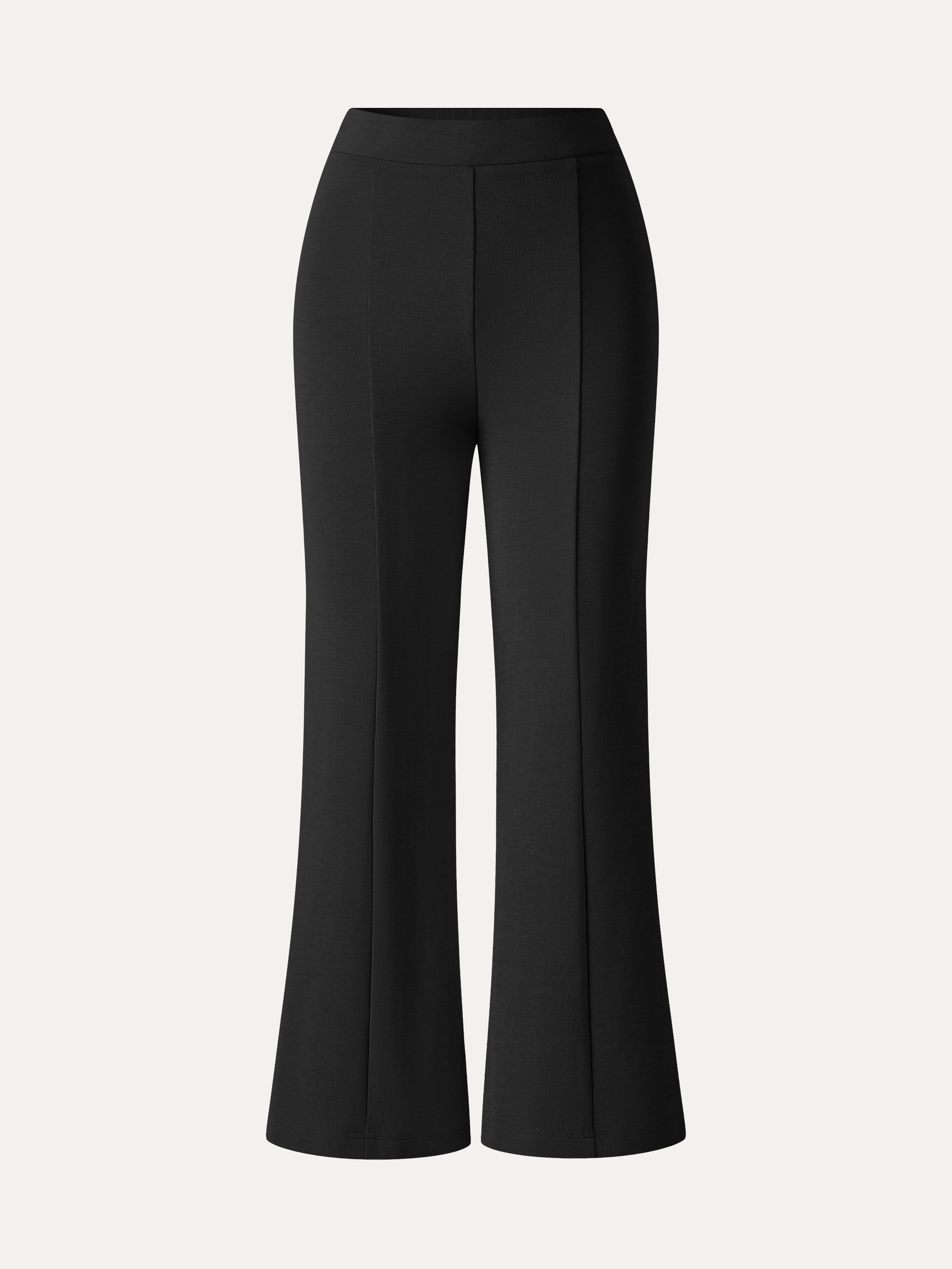 Sandwashed High Rise Cropped Flared Pants with Pockets