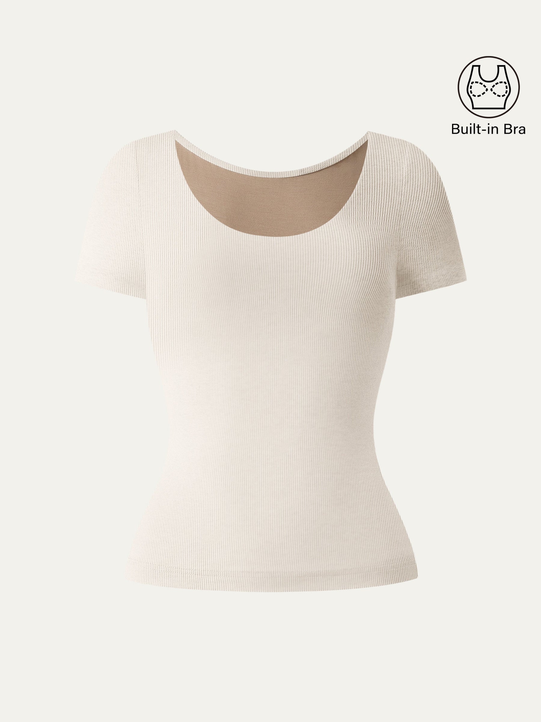 Scoop Neck Short Sleeve Cotton New Airy Bra Top