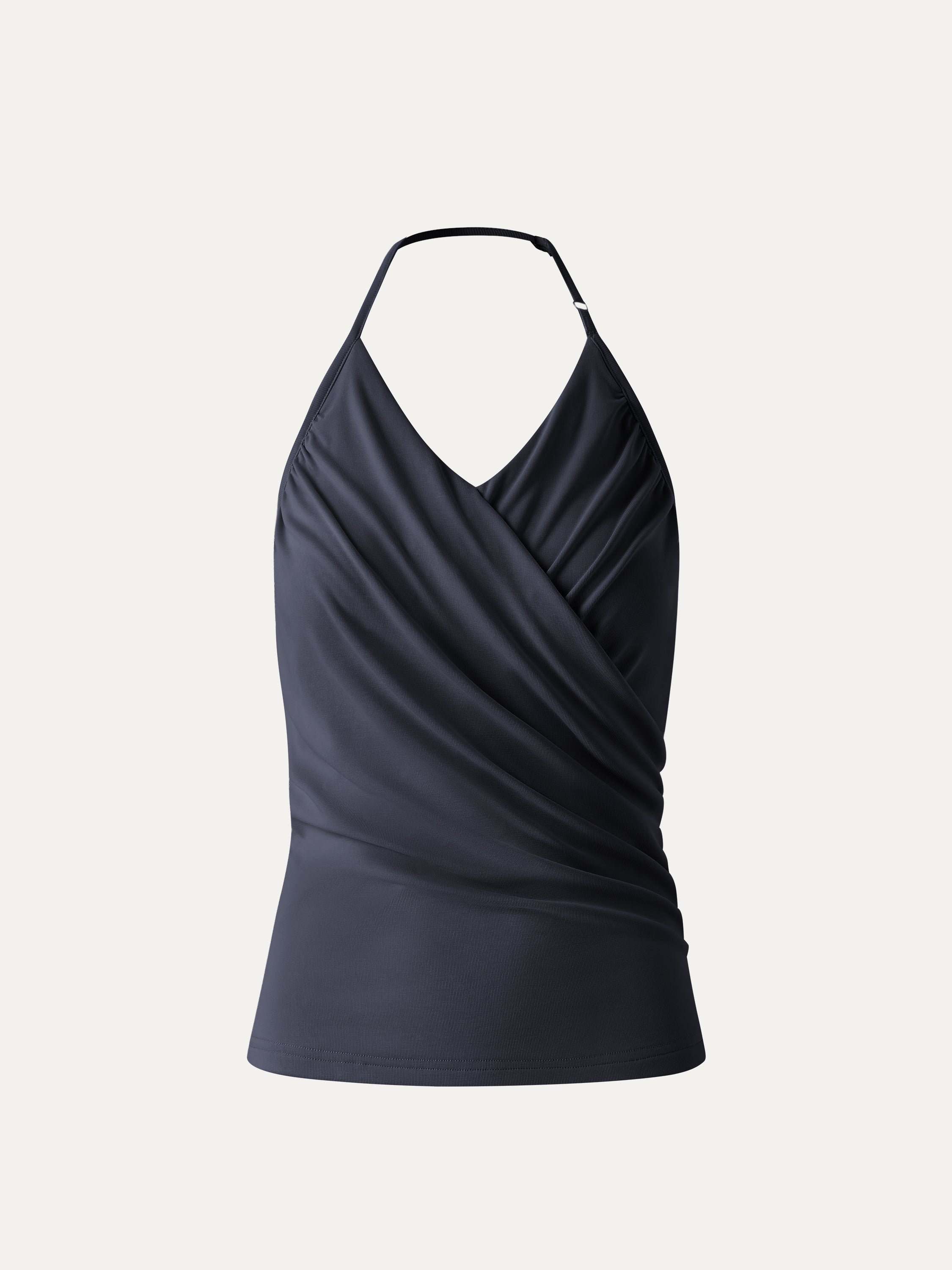 Modal Halter Neck Surplice Ruched Bandless Bra Top