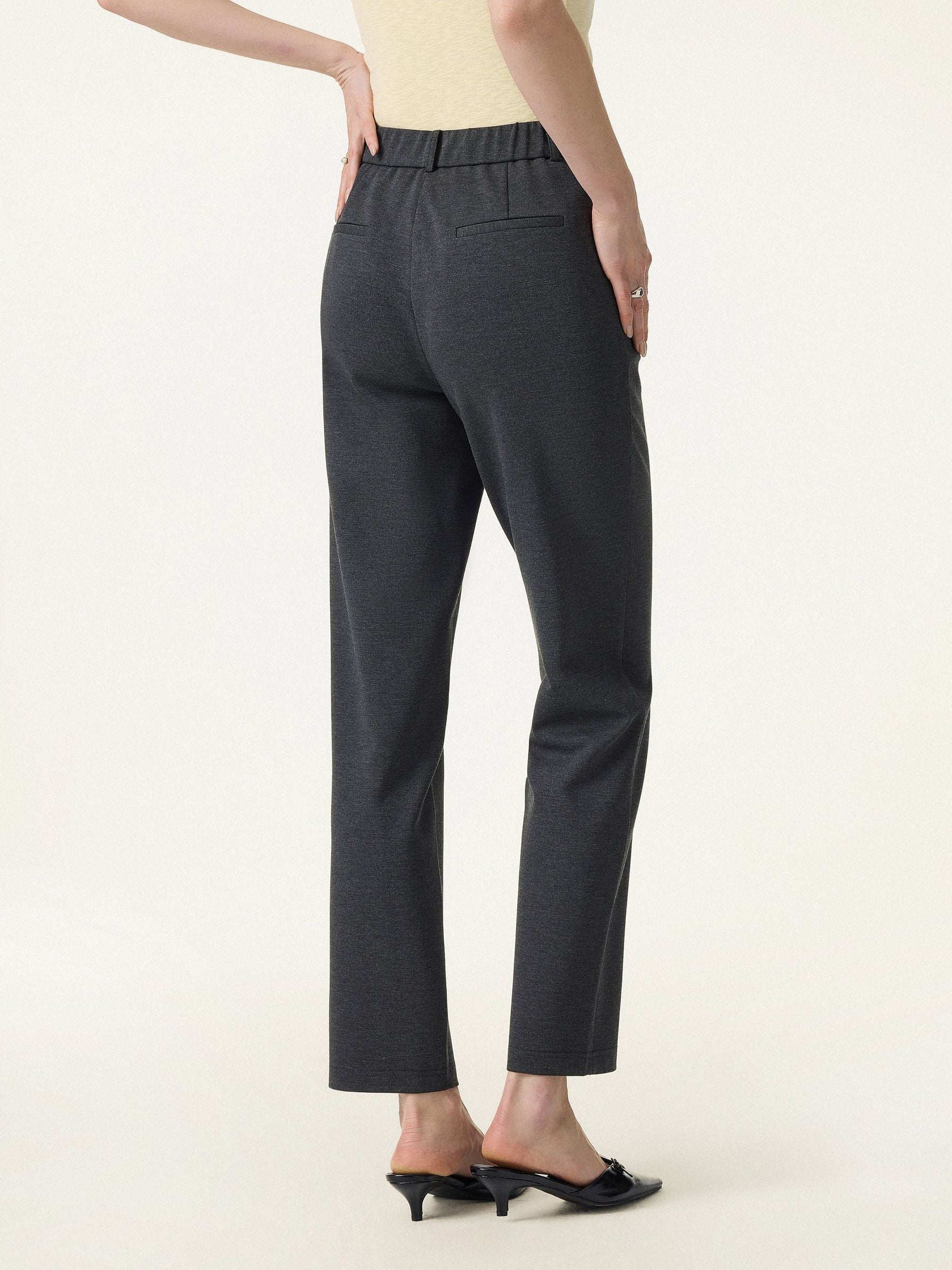4-Way Stretch High Rise Tapered Leg Pant with Pockets
