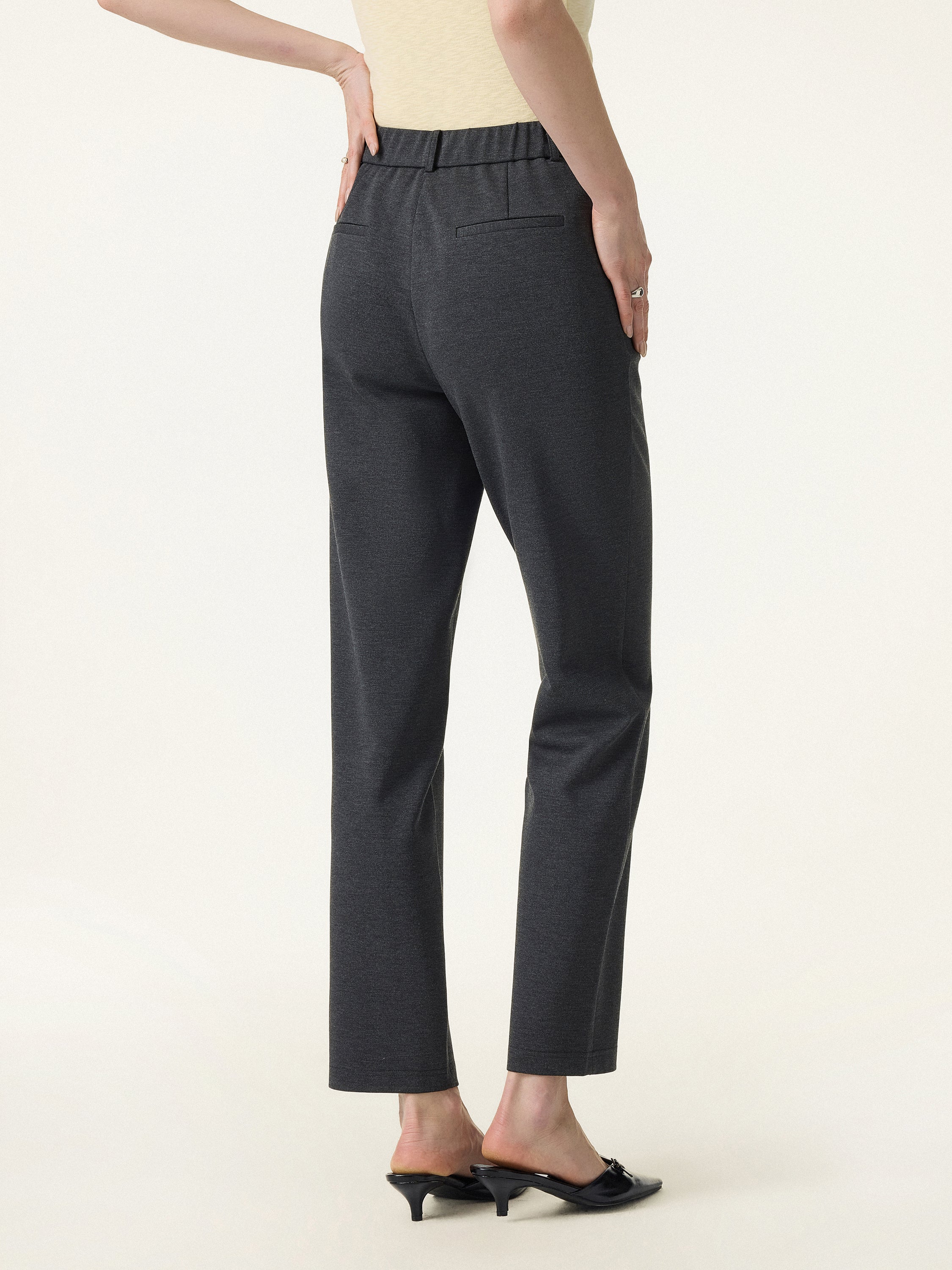 4-Way Stretch High Rise Tapered Leg Pant with Pockets