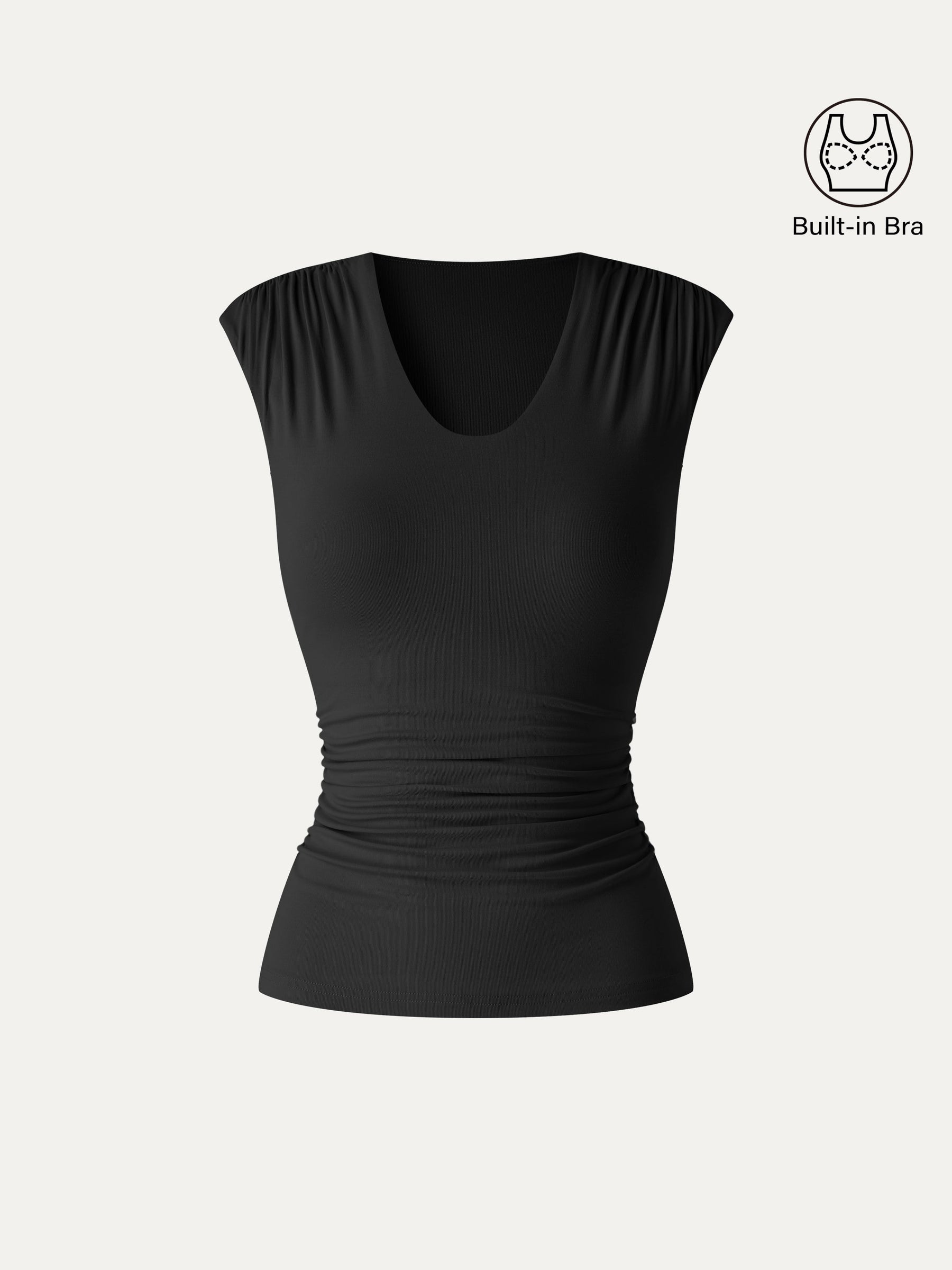 SkinKiss Scoop Neck Gathered Bra Top