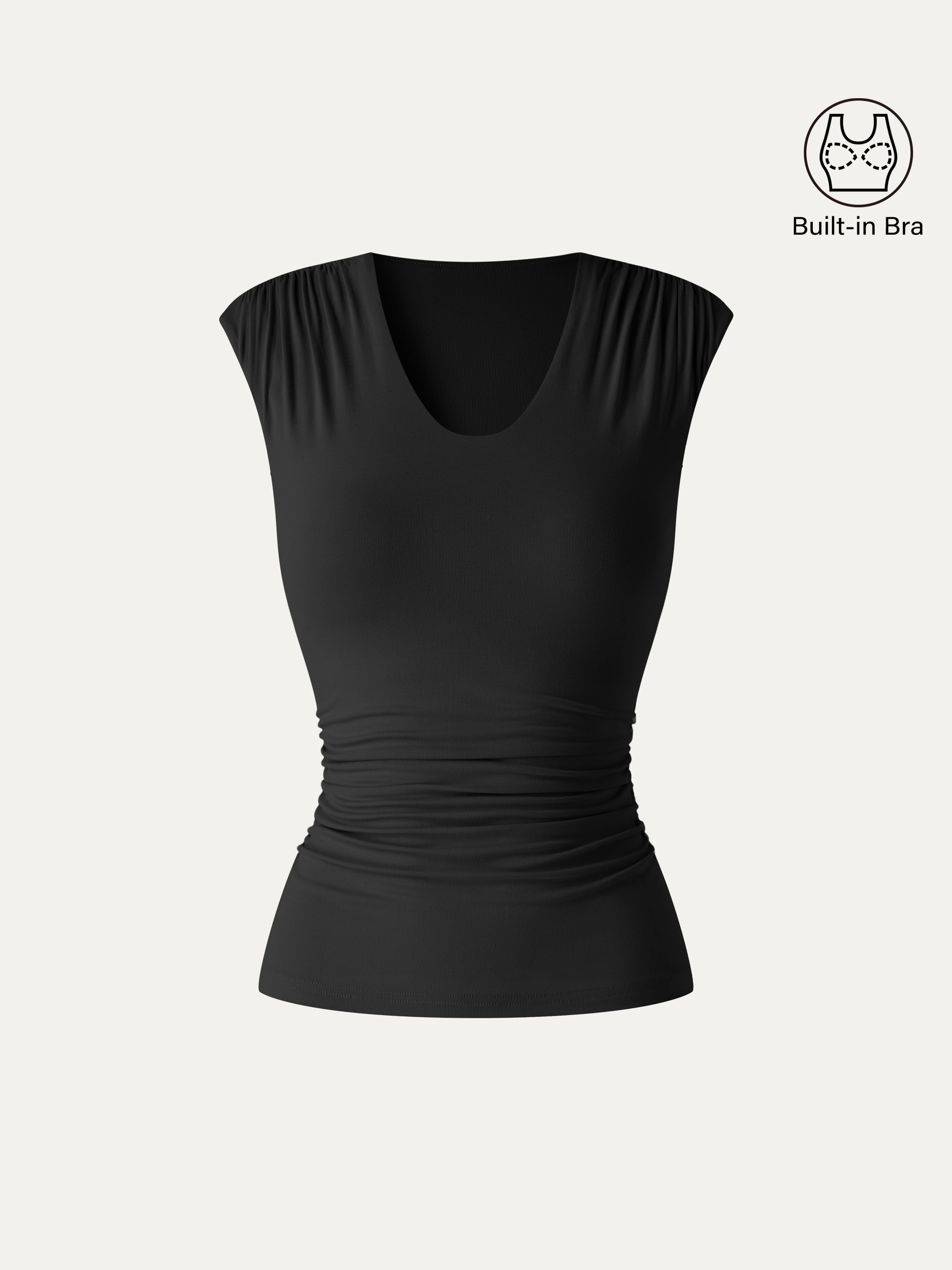 SkinKiss Scoop Neck Gathered Bra Top