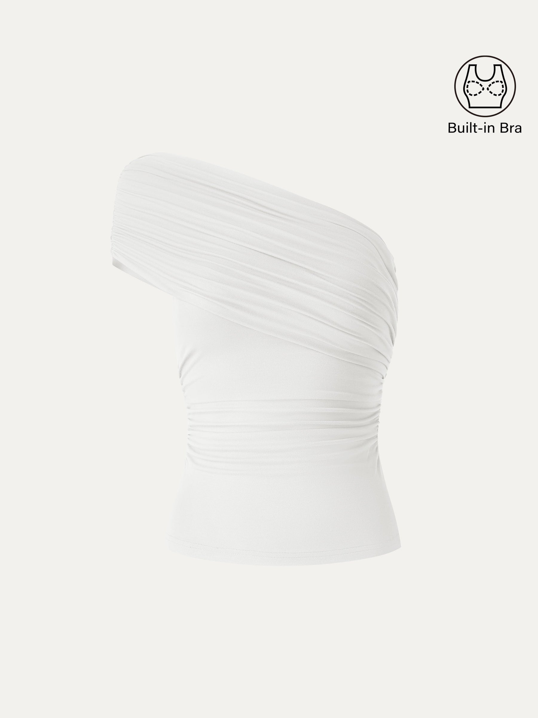 One Shoulder Gathered Bra Top