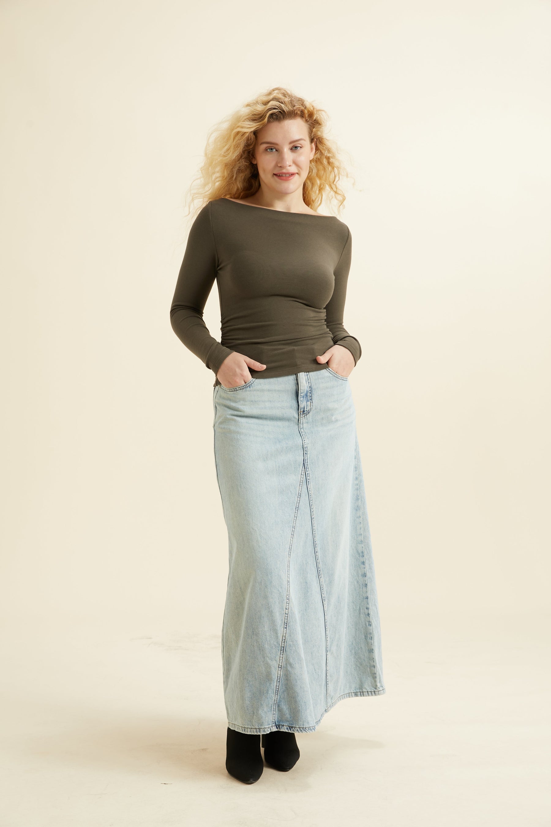 Modern Side Ruched Boatneck Bra Top