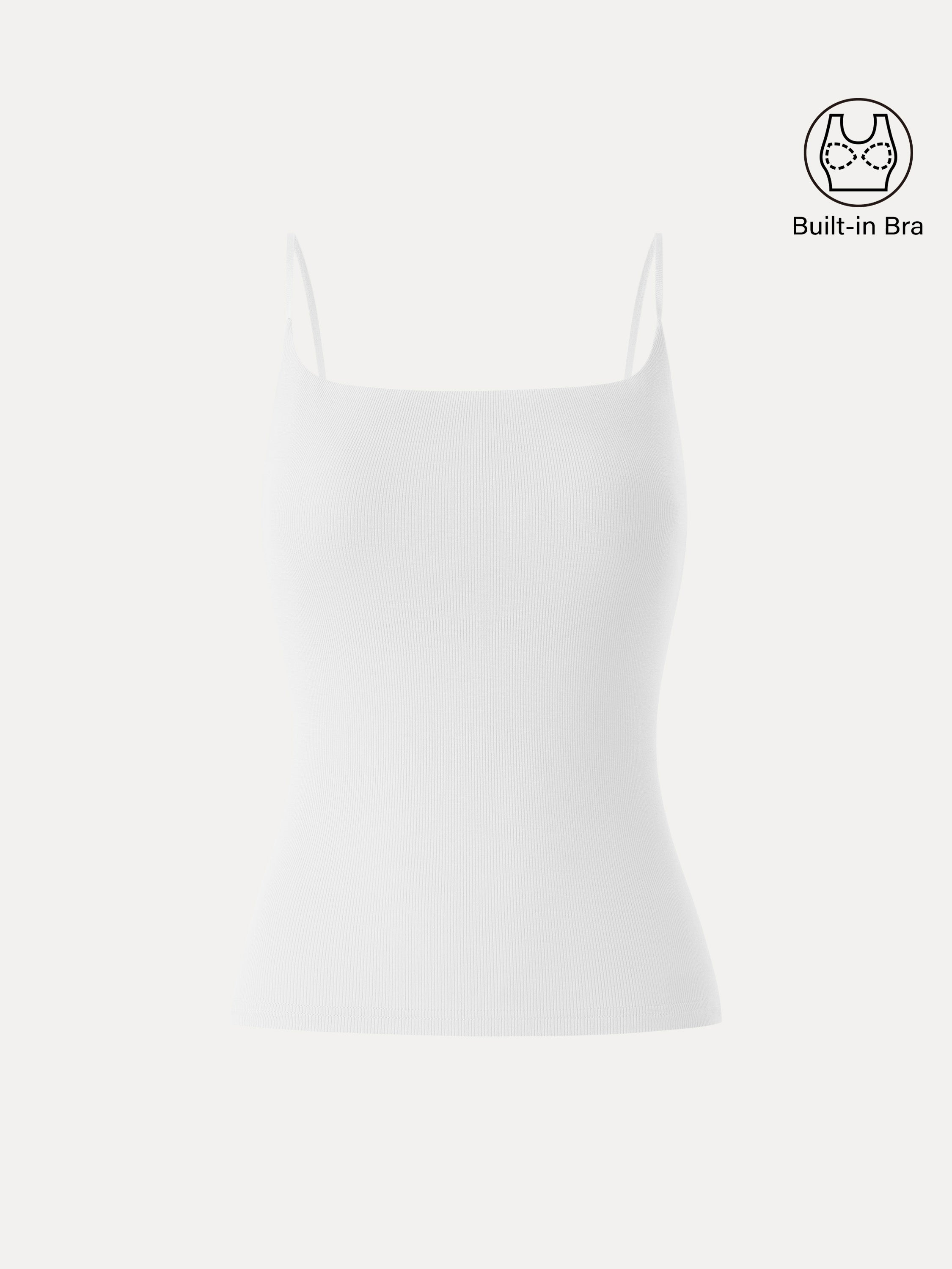 Sweat-Wicking Square Neck Stretchy Spaghetti Bra Tank