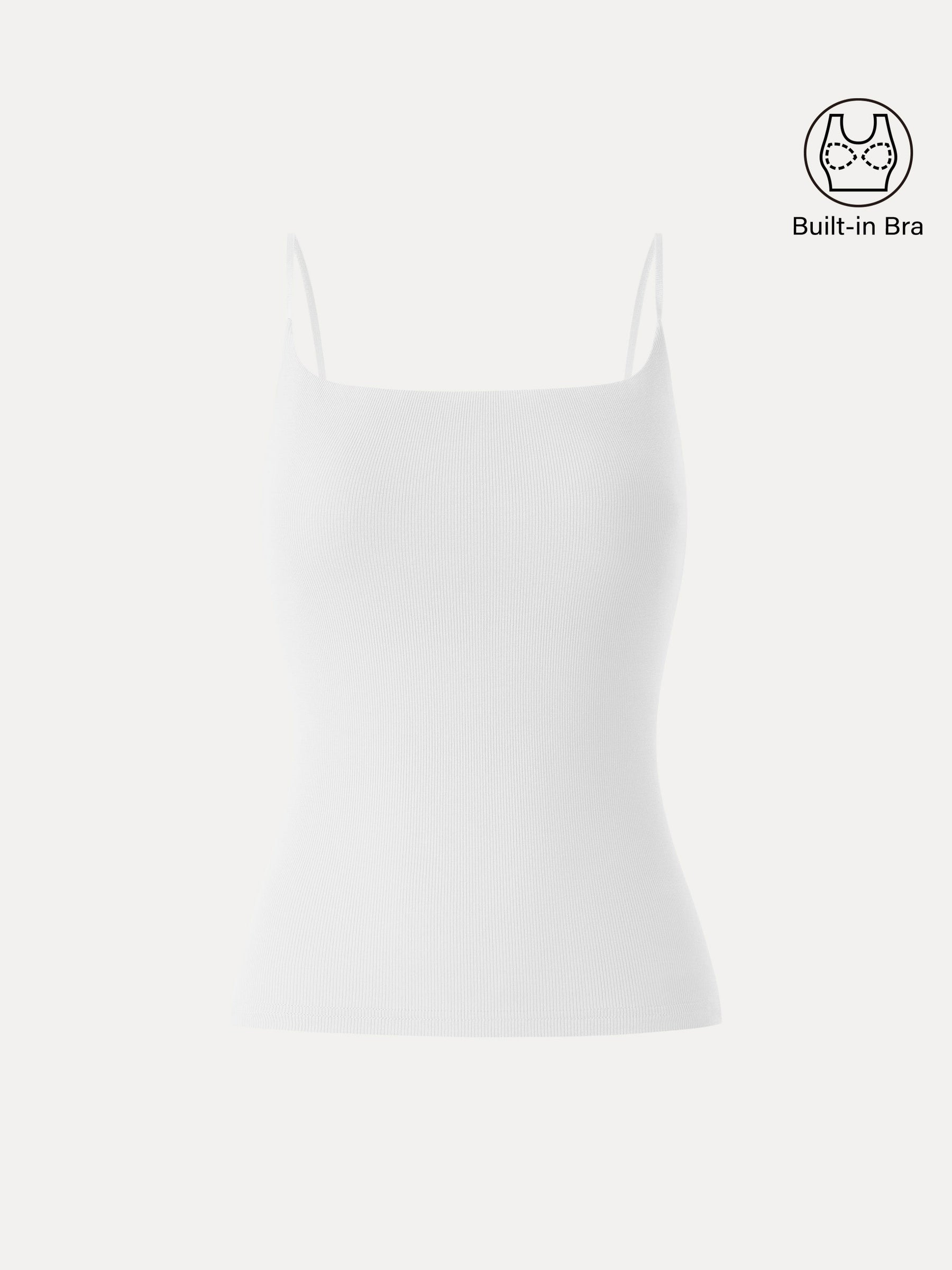 Sweat-Wicking Square Neck Stretchy Spaghetti Bra Tank