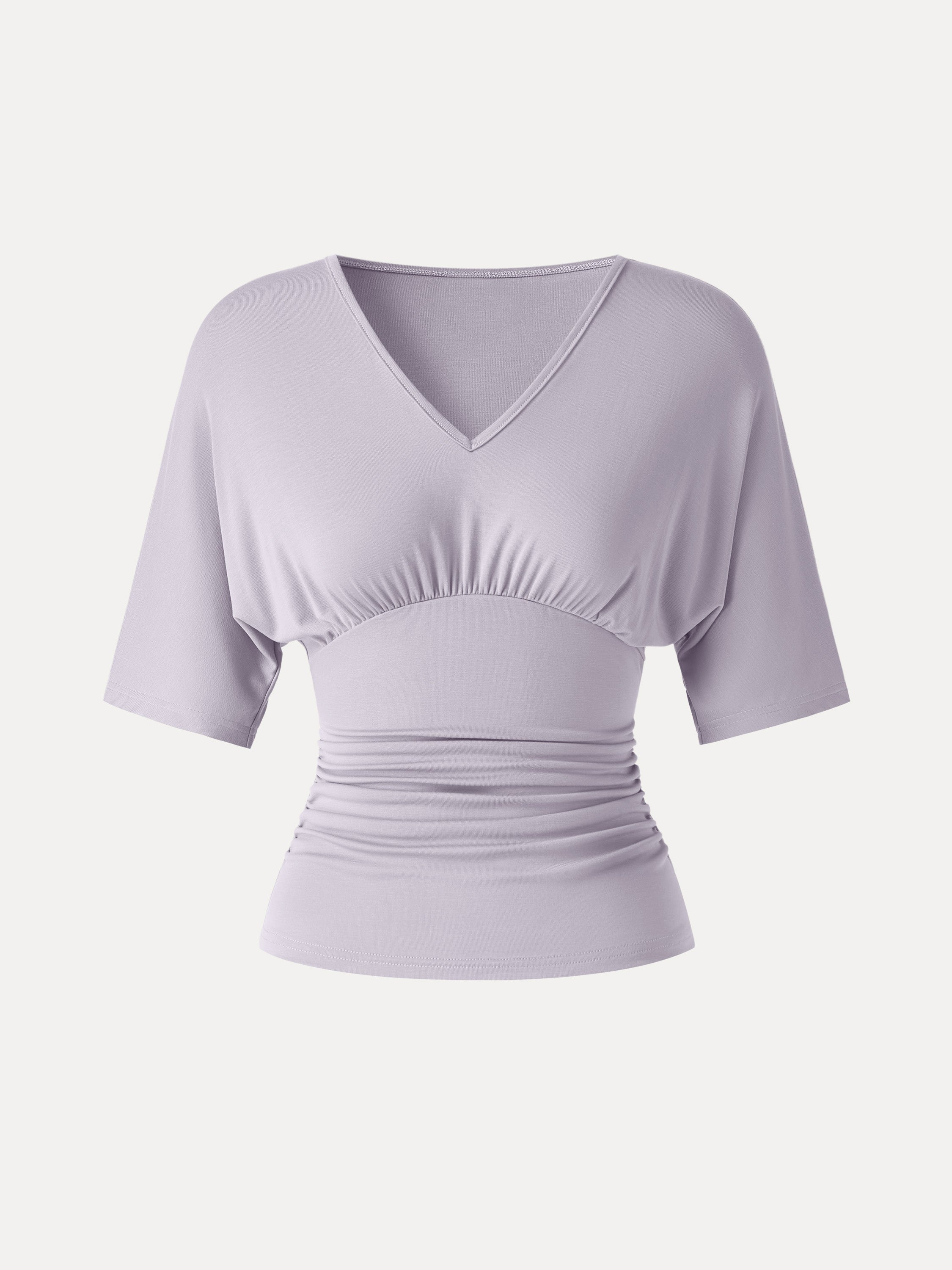 CoolTouch V-Neck Ruched Short Sleeve Summer Tee