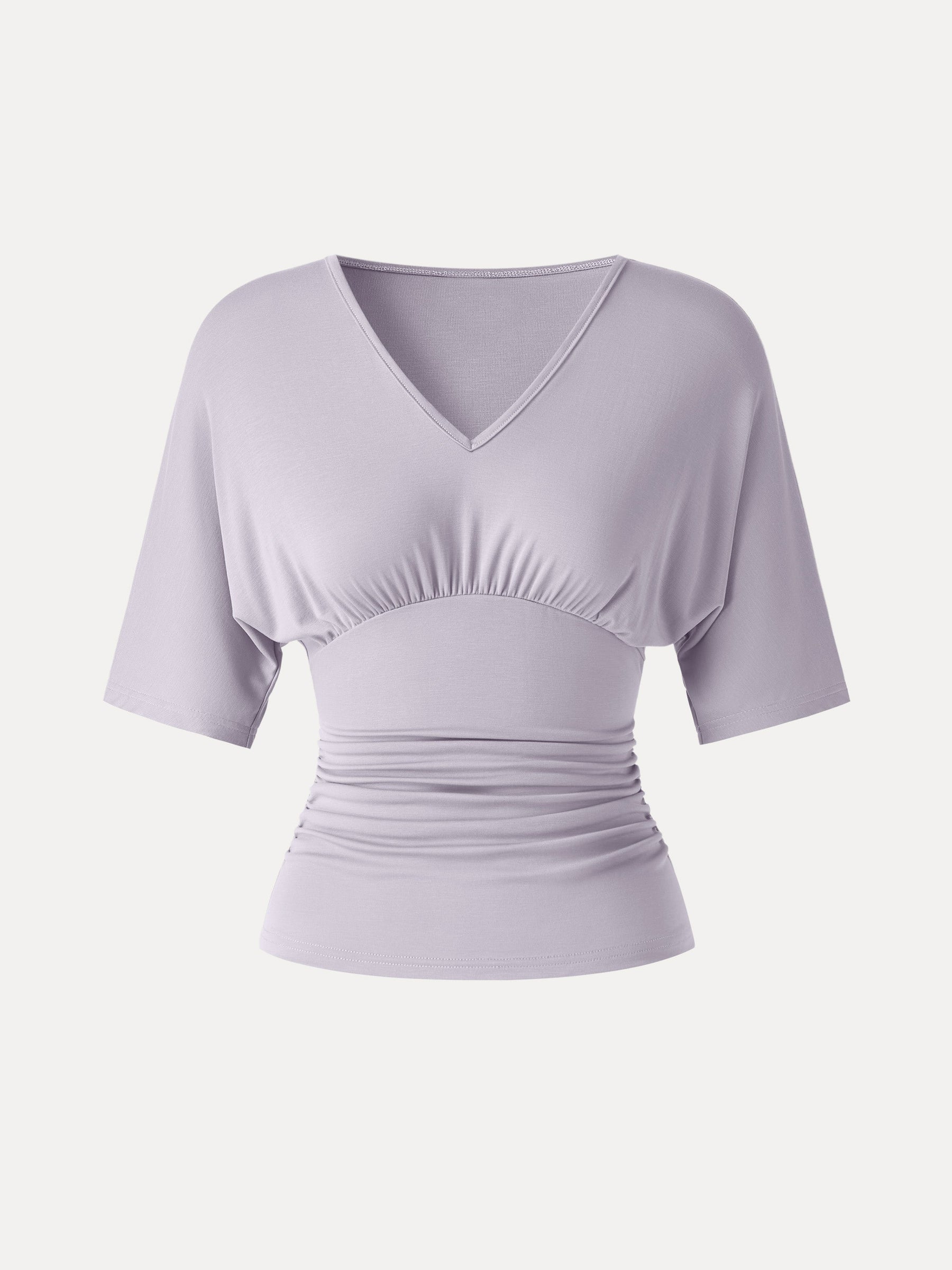 CoolTouch V-Neck Ruched Short Sleeve Summer Tee