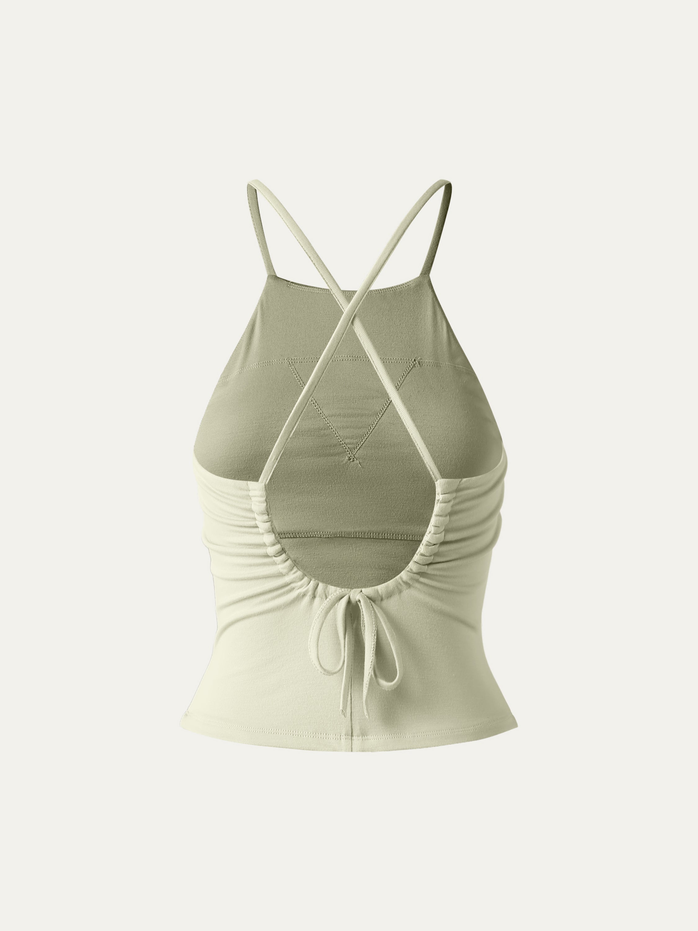 Tie Back Bandless Crop Bra Tank Top