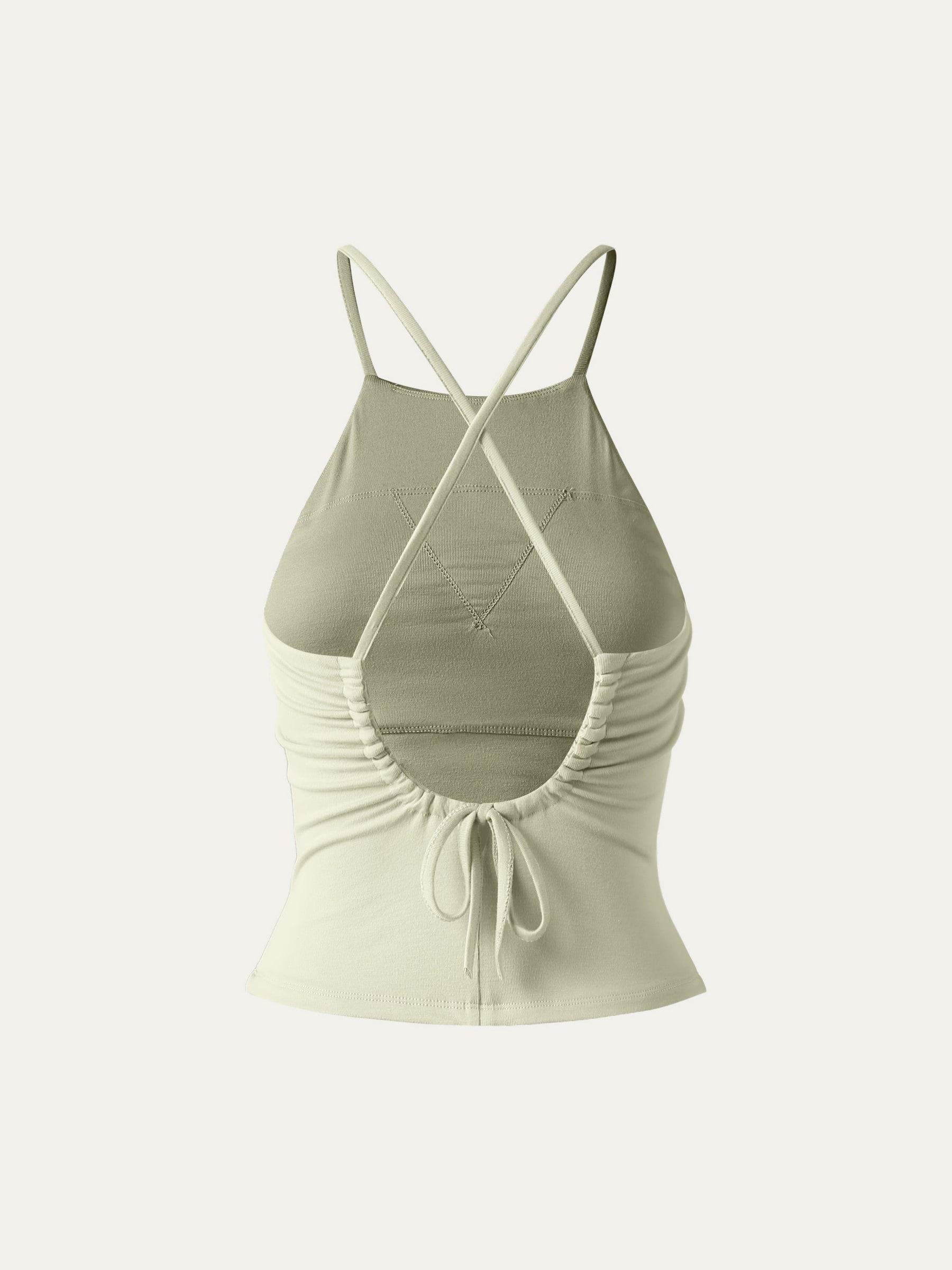 Tie Back Bandless Crop Bra Tank Top