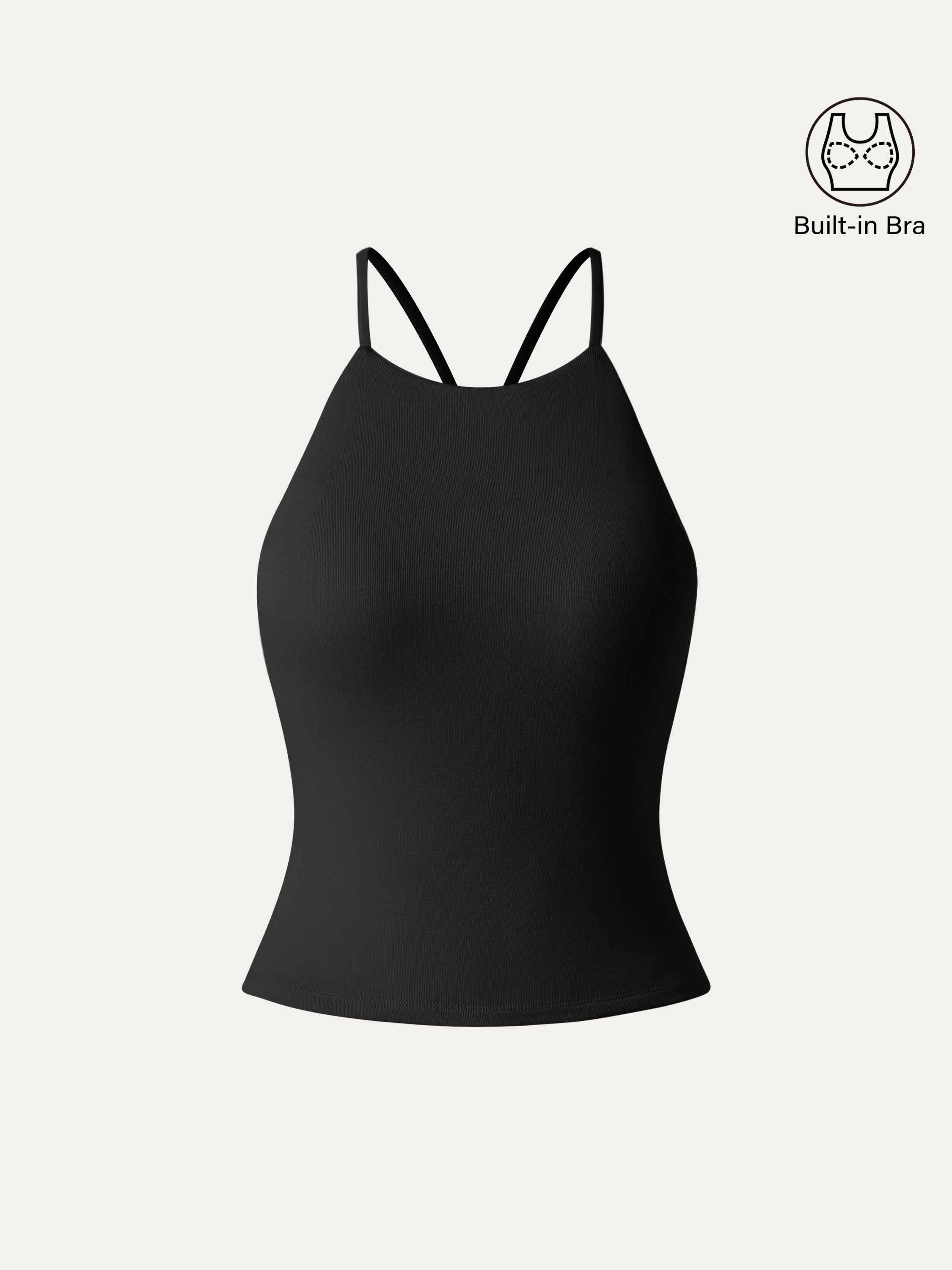 Tie Back Bandless Crop Bra Tank Top