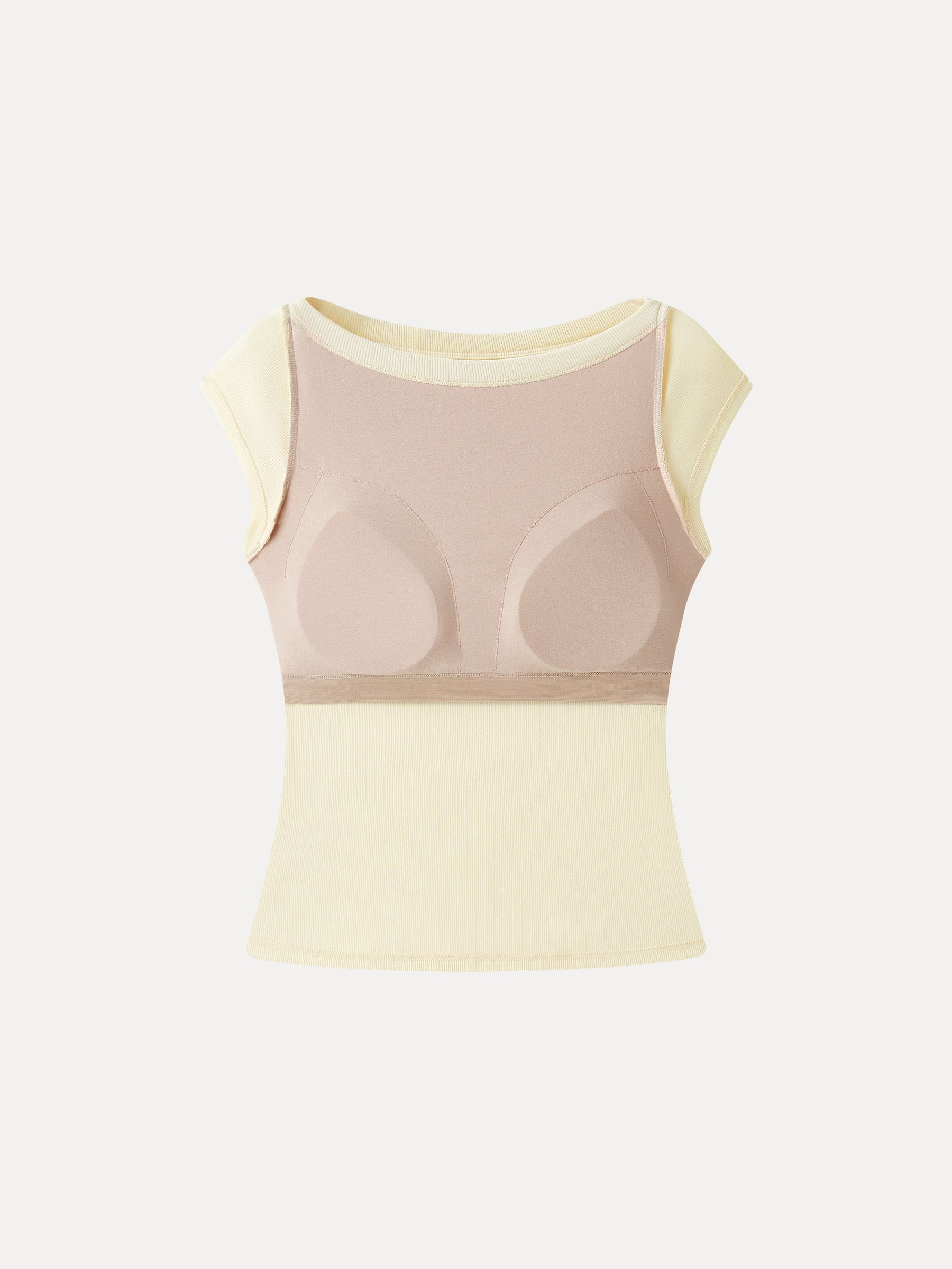 Plantive Boatneck Cap Sleeve Bra Top