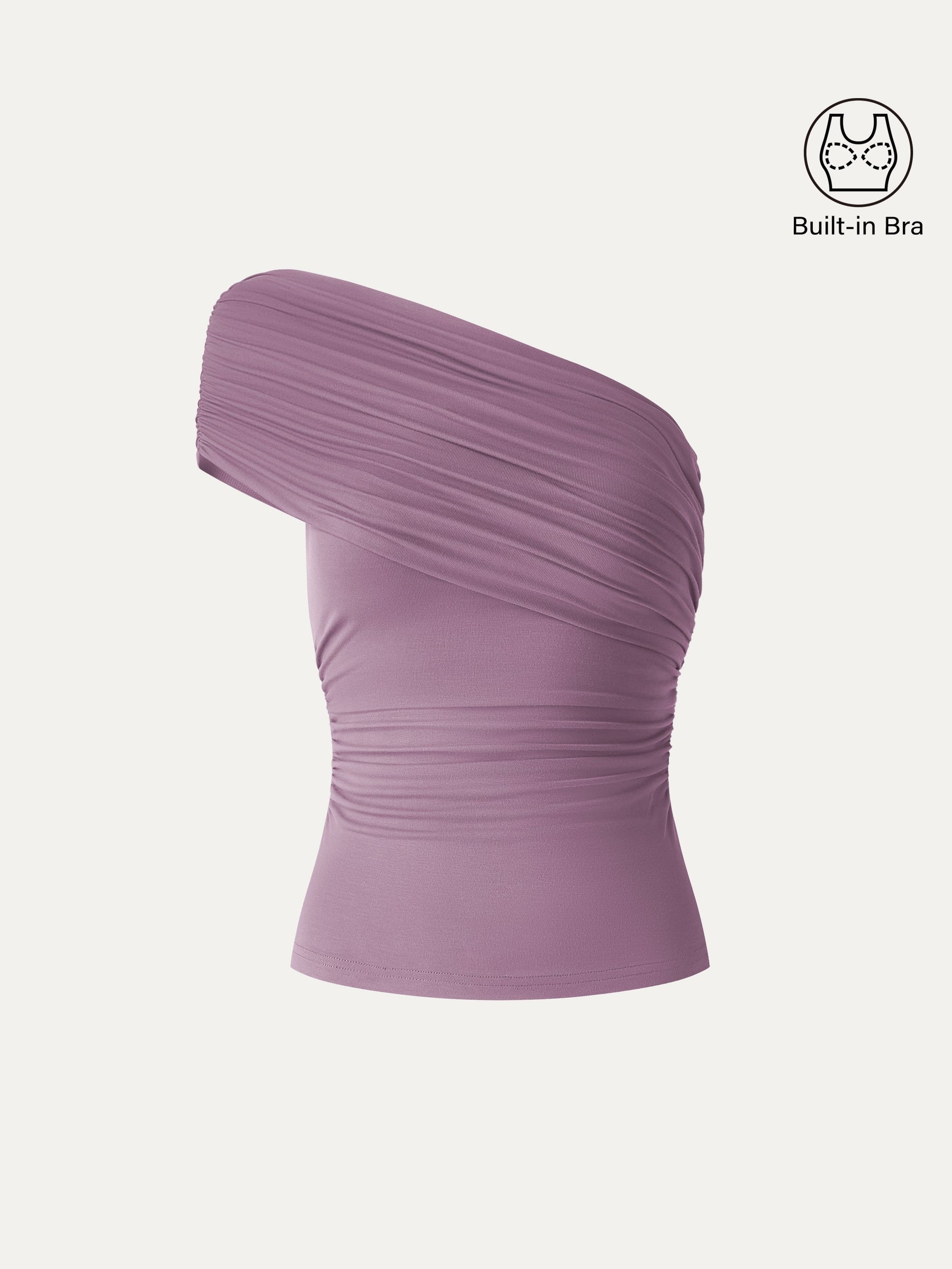 One Shoulder Gathered Bra Top