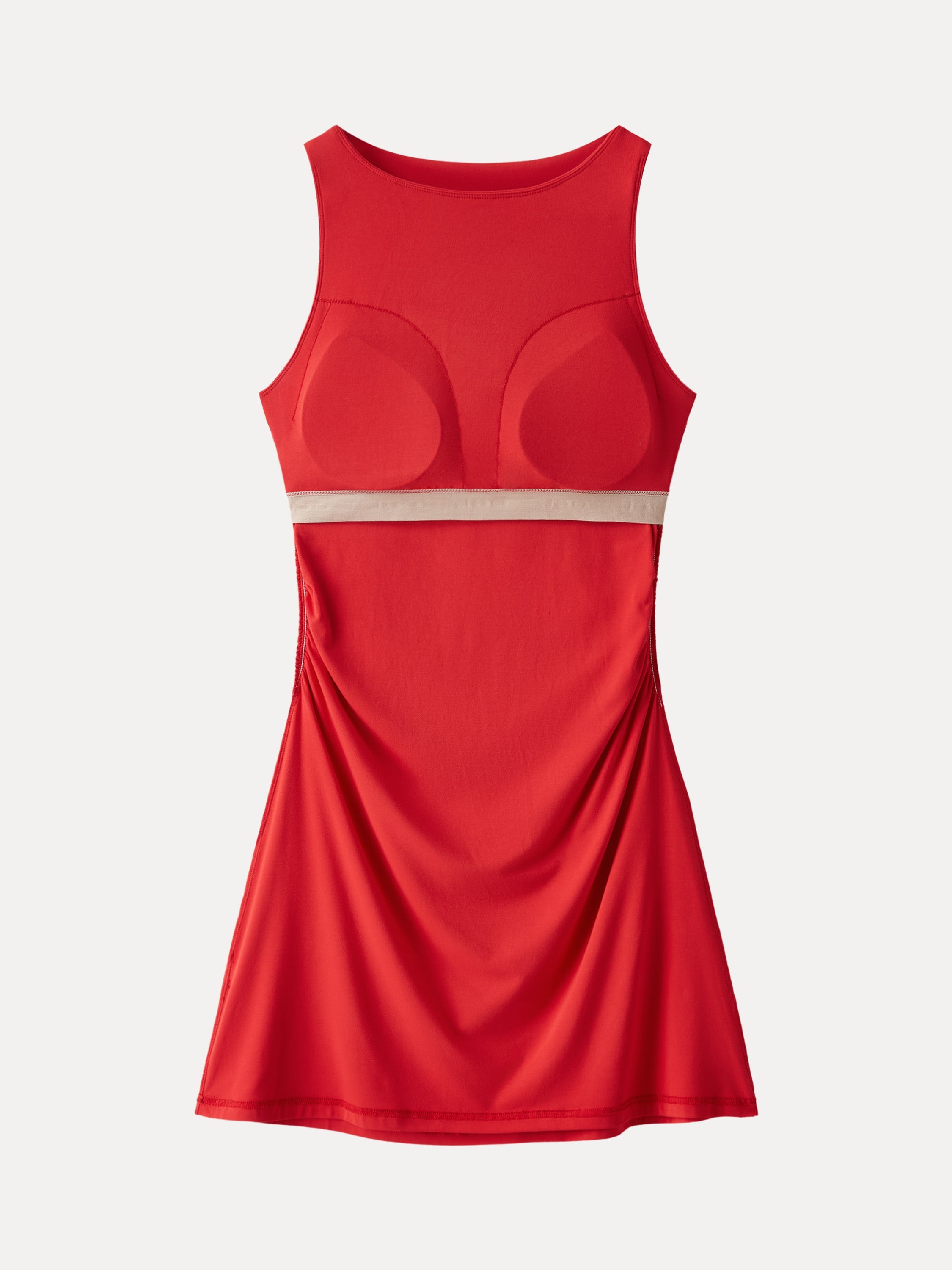 SkinKiss Boatneck Ruched A-line Mini Bra Dress