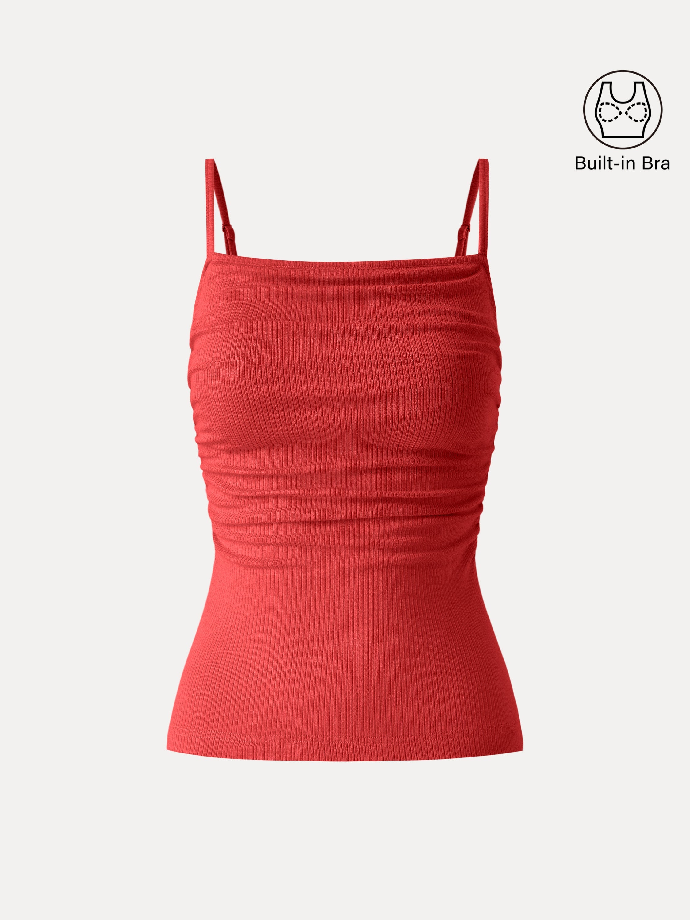 Soft Textured Adjustable Spaghetti Bra Tank