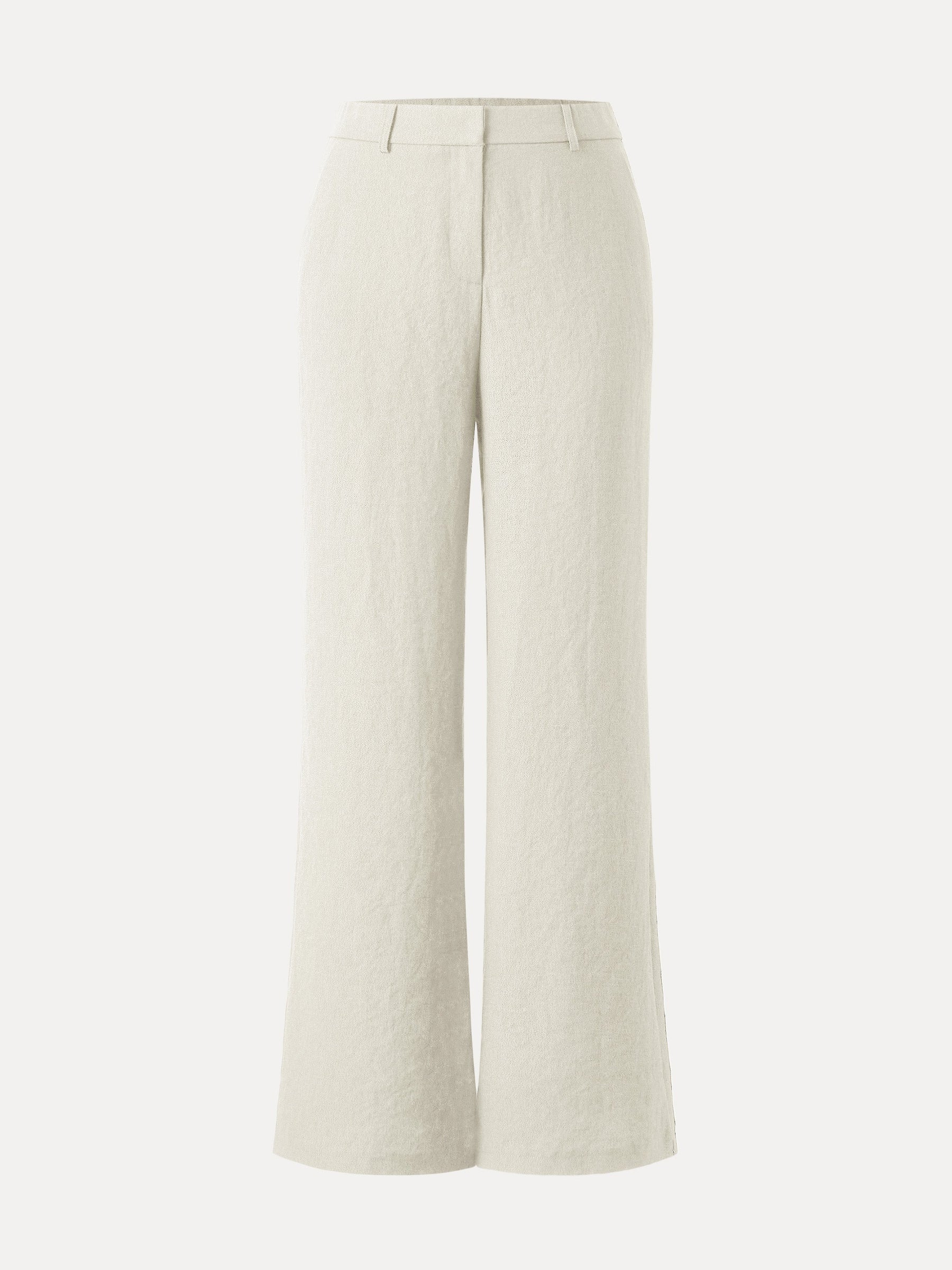 European Linen-Like Mid Rise Flared Pant with Pockets