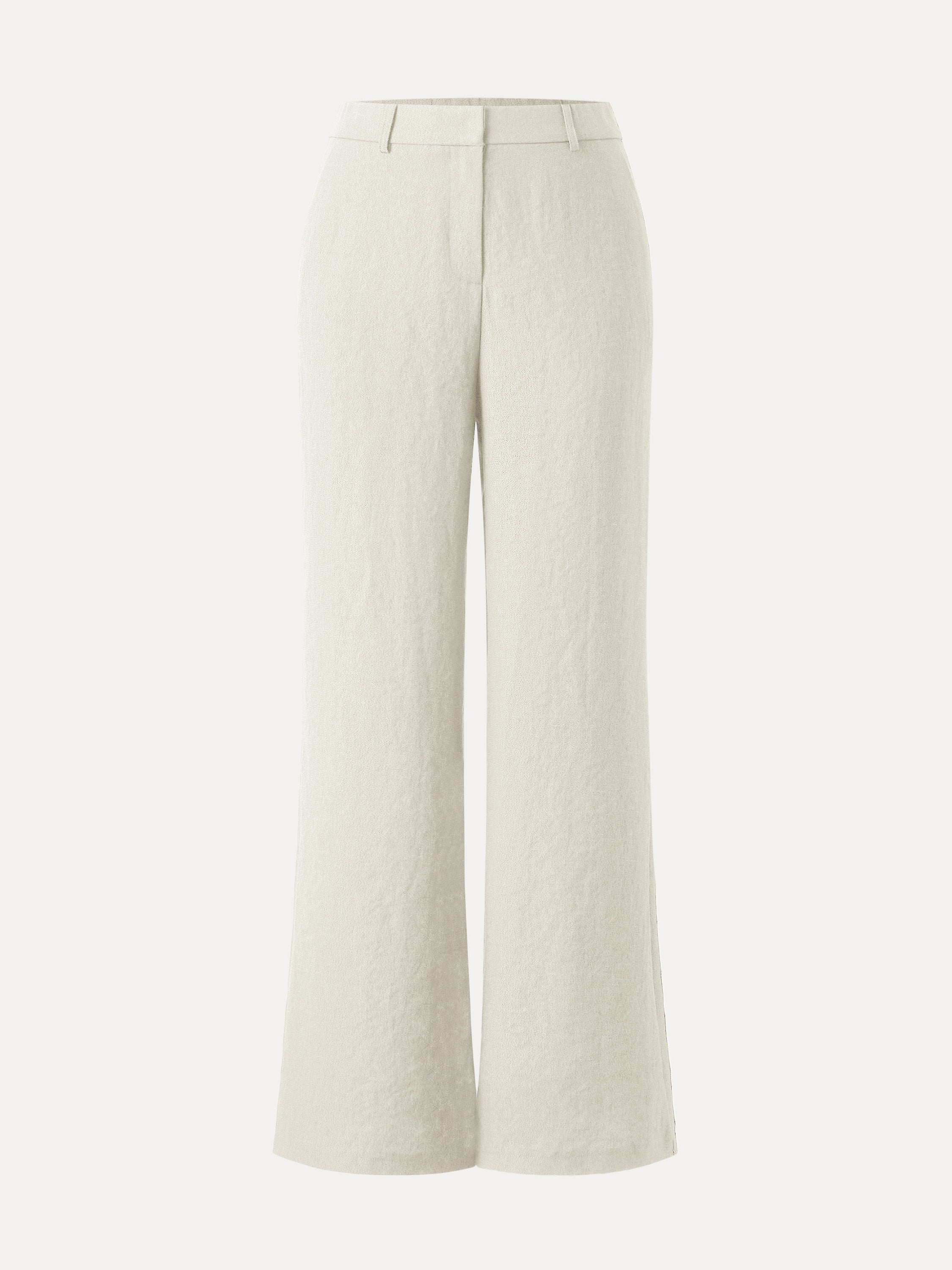 European Linen-Like Mid Rise Flared Pant with Pockets