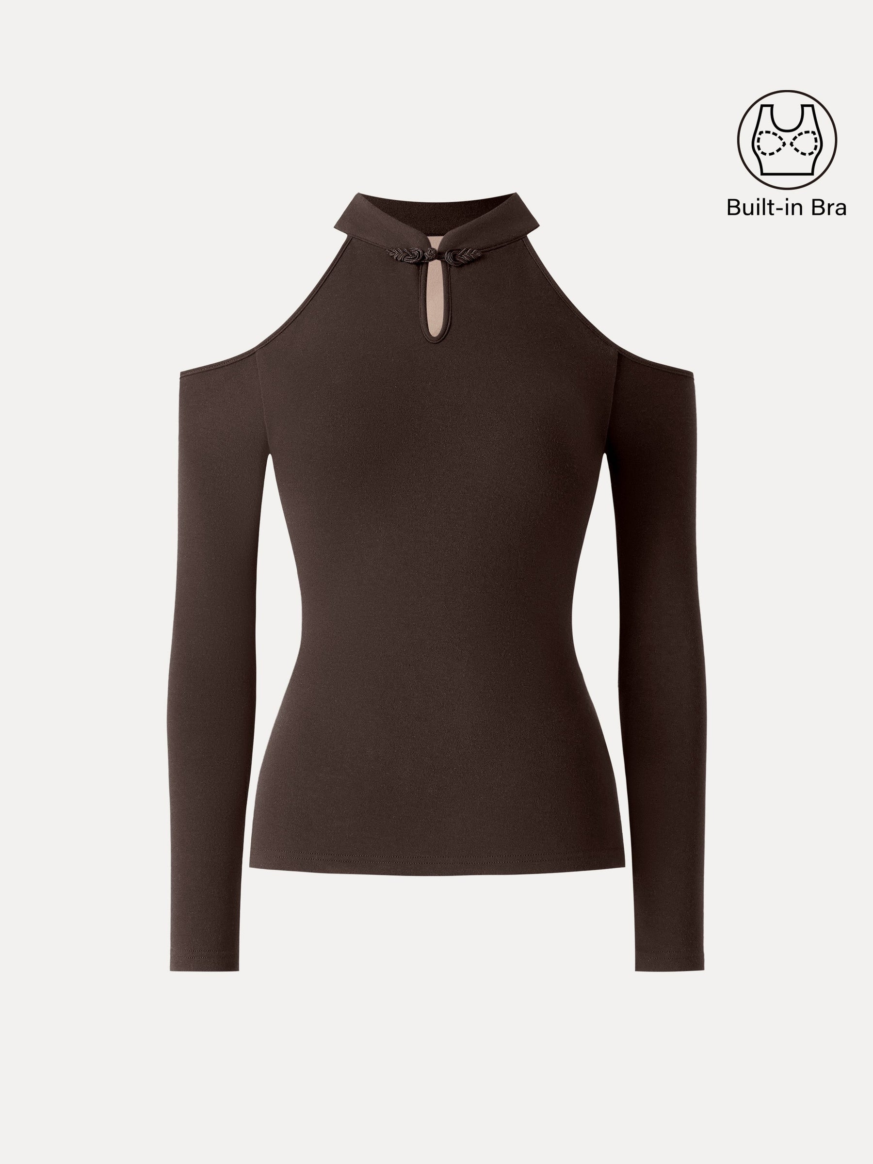 Cutout Shoulder Mandarin Collar Going-out Bra Top Limited Edition