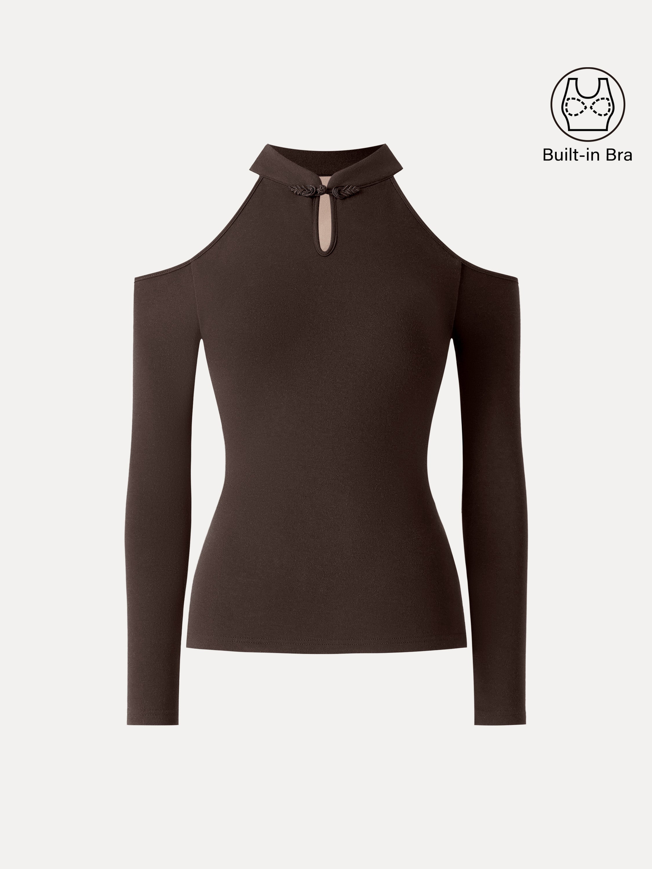 Cutout Shoulder Mandarin Collar Going-out Bra Top Limited Edition