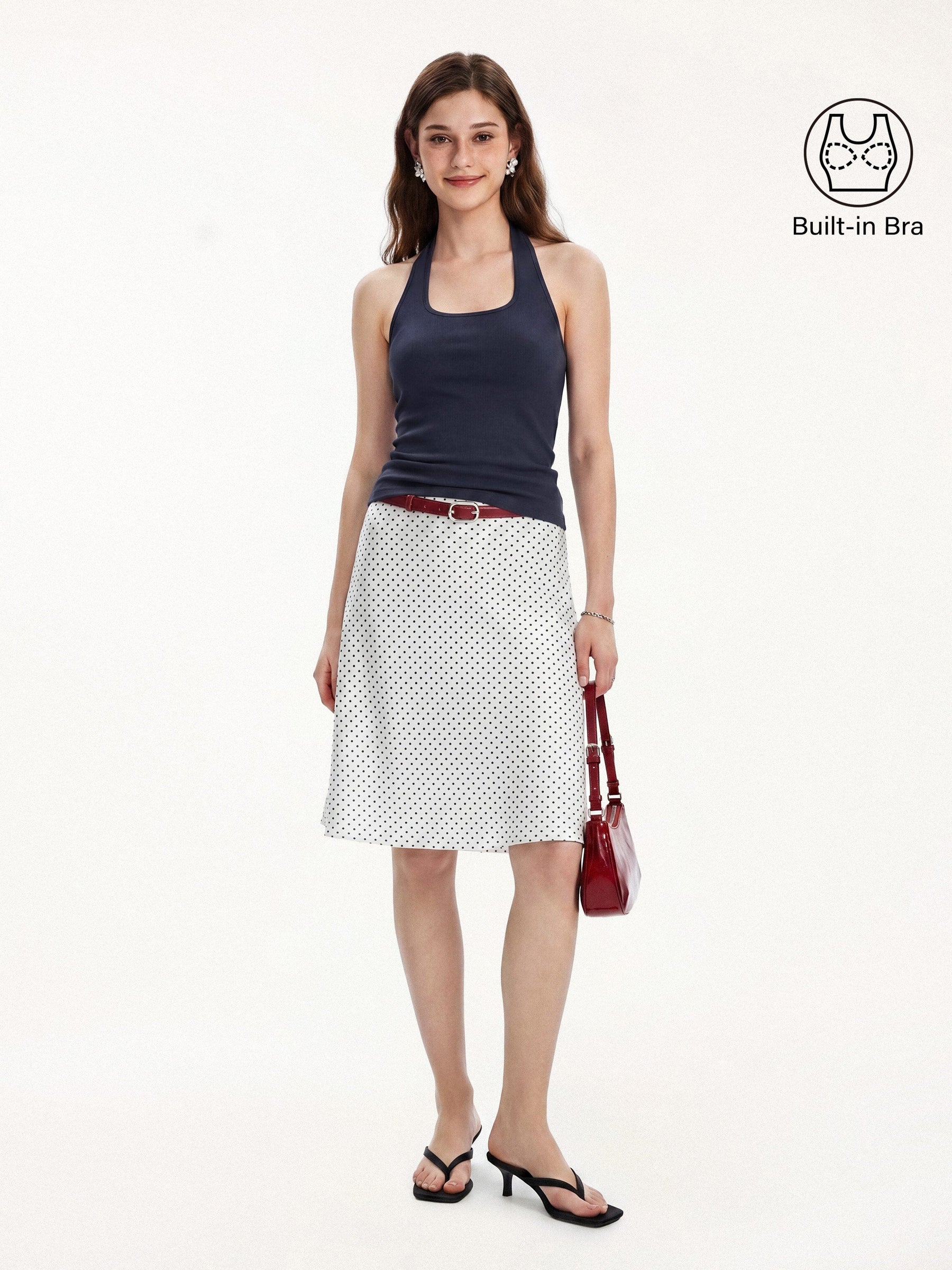 Cotton Square Halter Neck Bra Tank