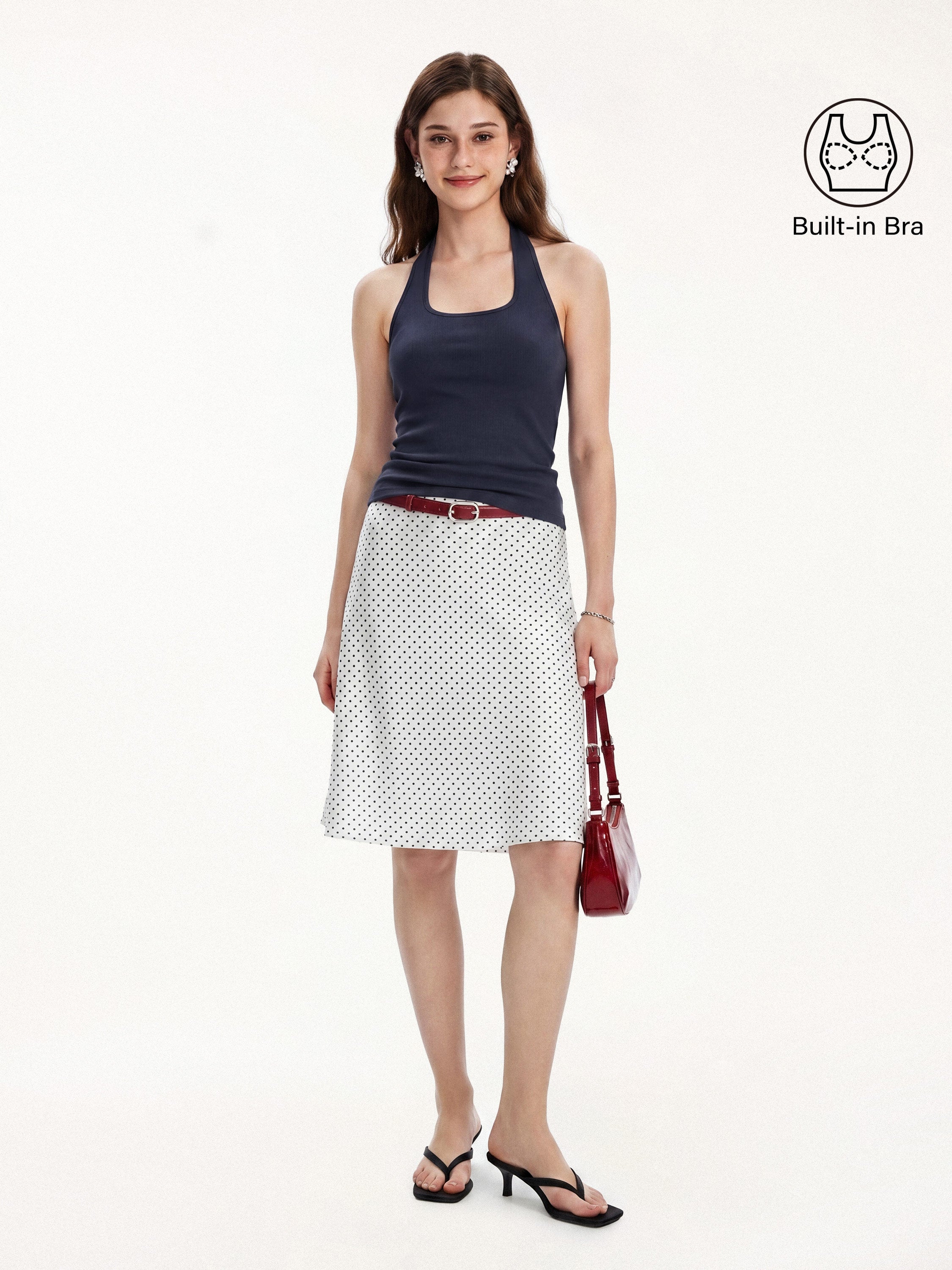Cotton Square Halter Neck Bra Tank
