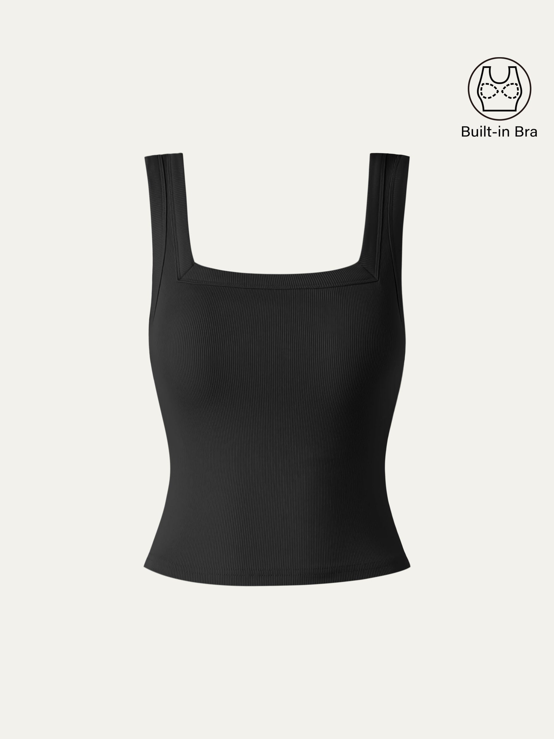 Slinky Square Open-Back Bra Tank Top