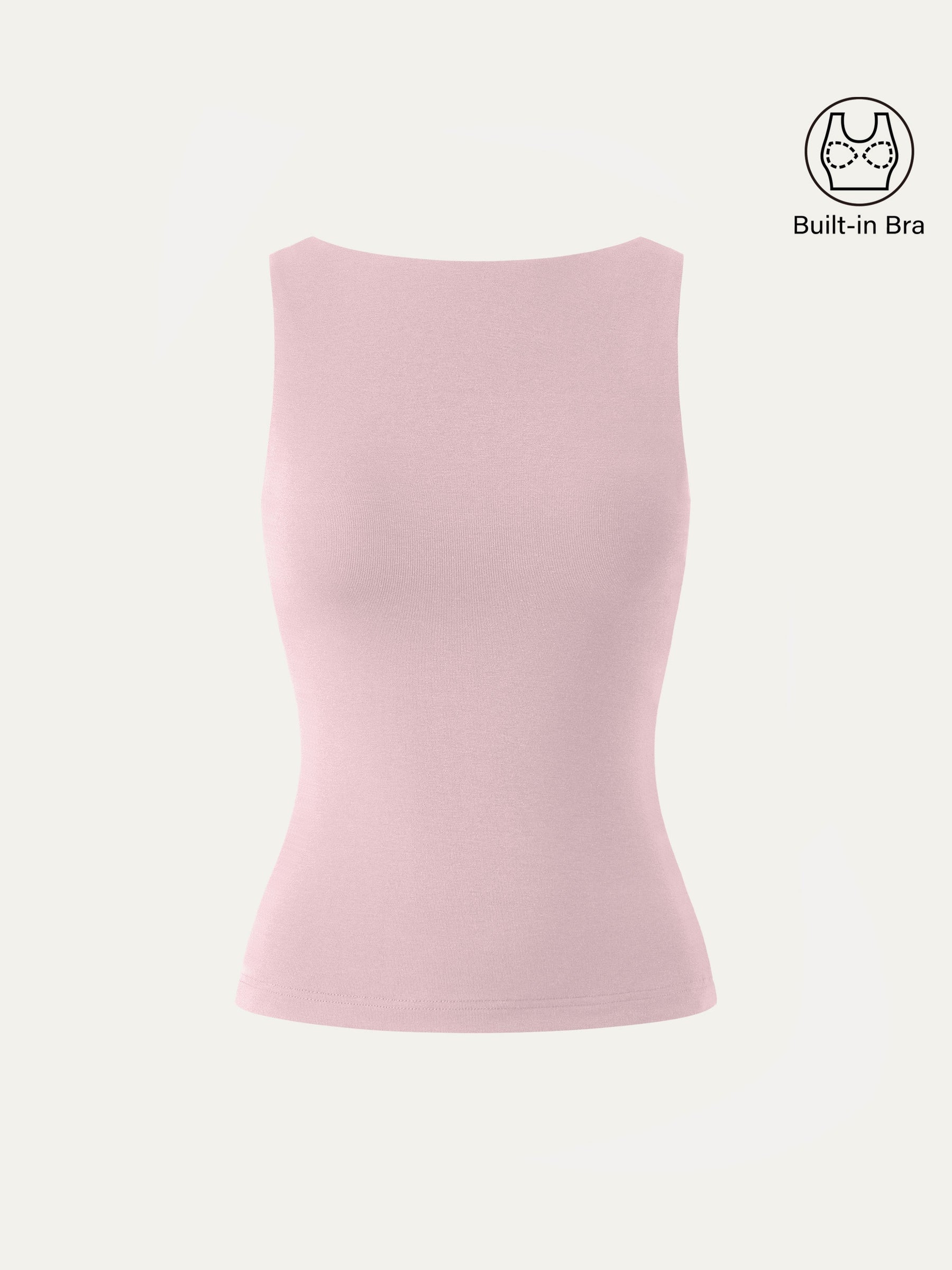 Stretch Cotton Boatneck Bra Tank