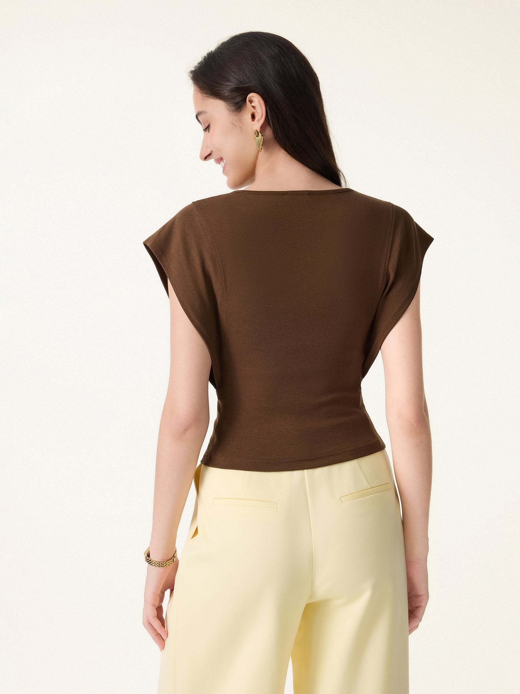 Cotton Lyocell V-Neck Summer Tee
