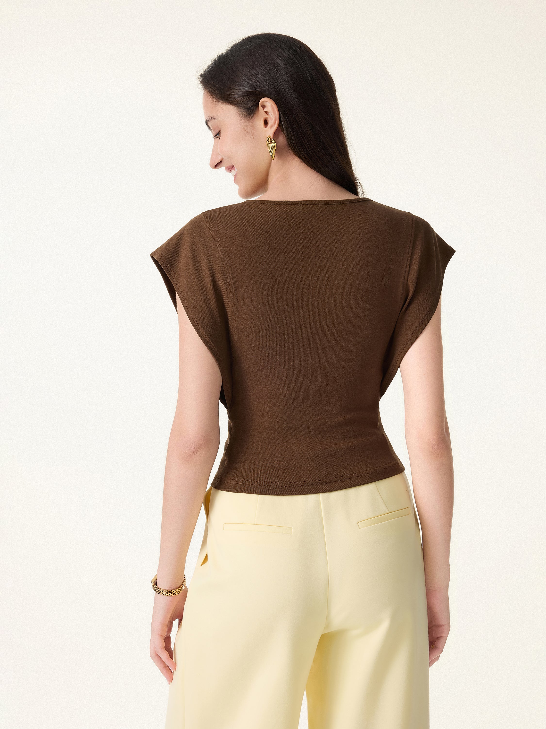 Cotton Lyocell V-Neck Summer Tee