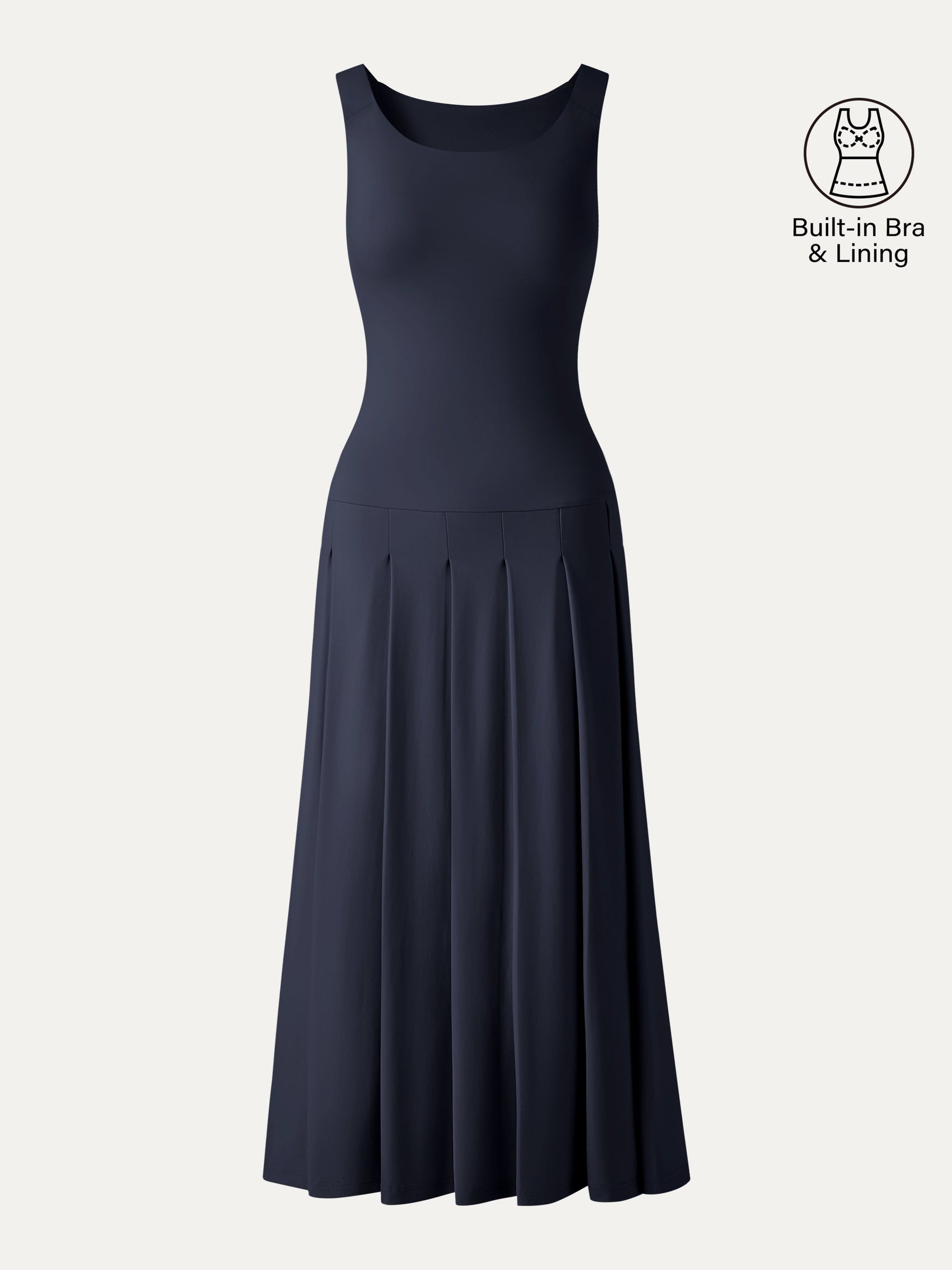 CoolTouch Multi-Wear Pleated Midi Bra Dress