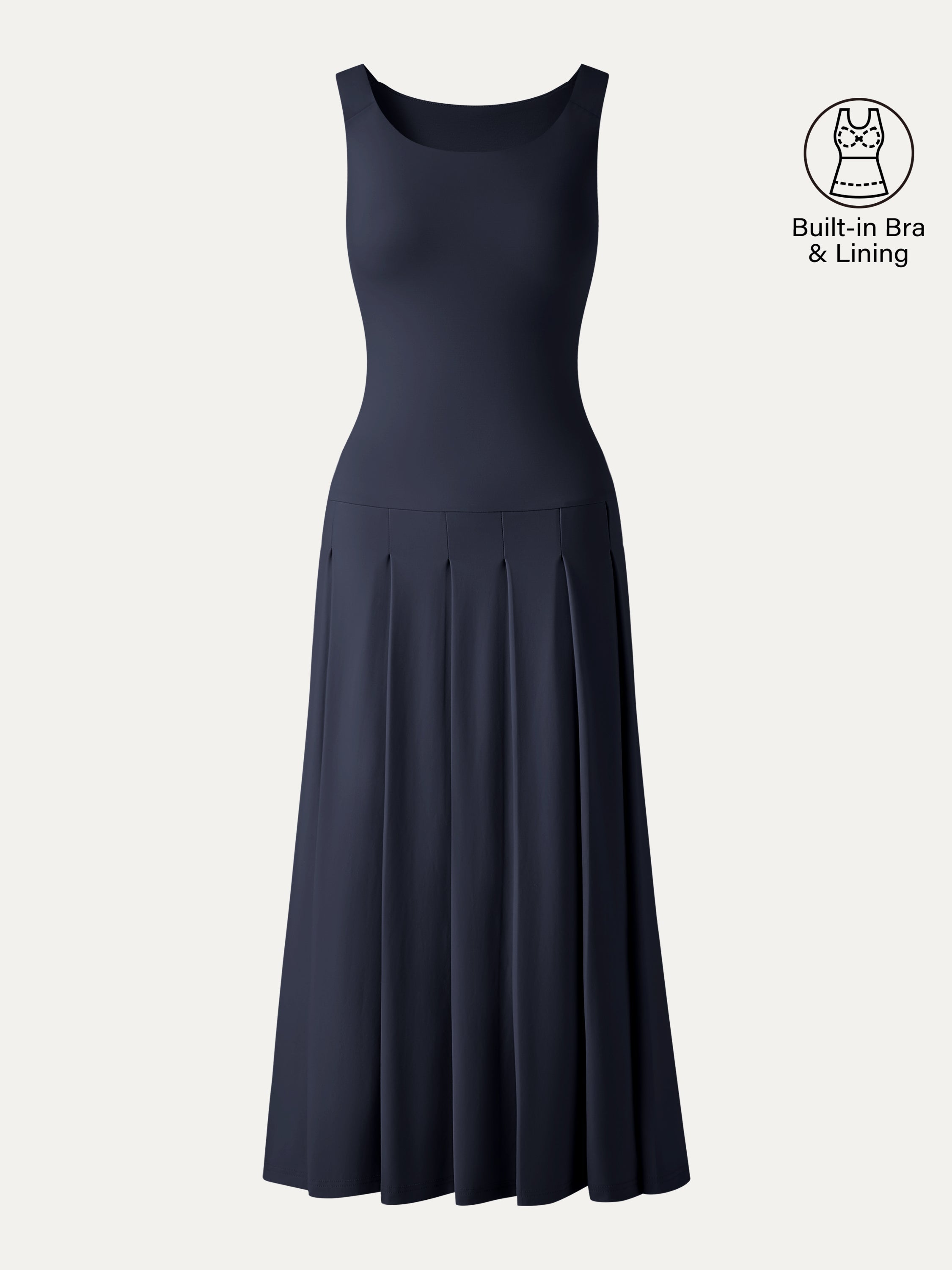 CoolTouch Multi-Wear Pleated Midi Bra Dress