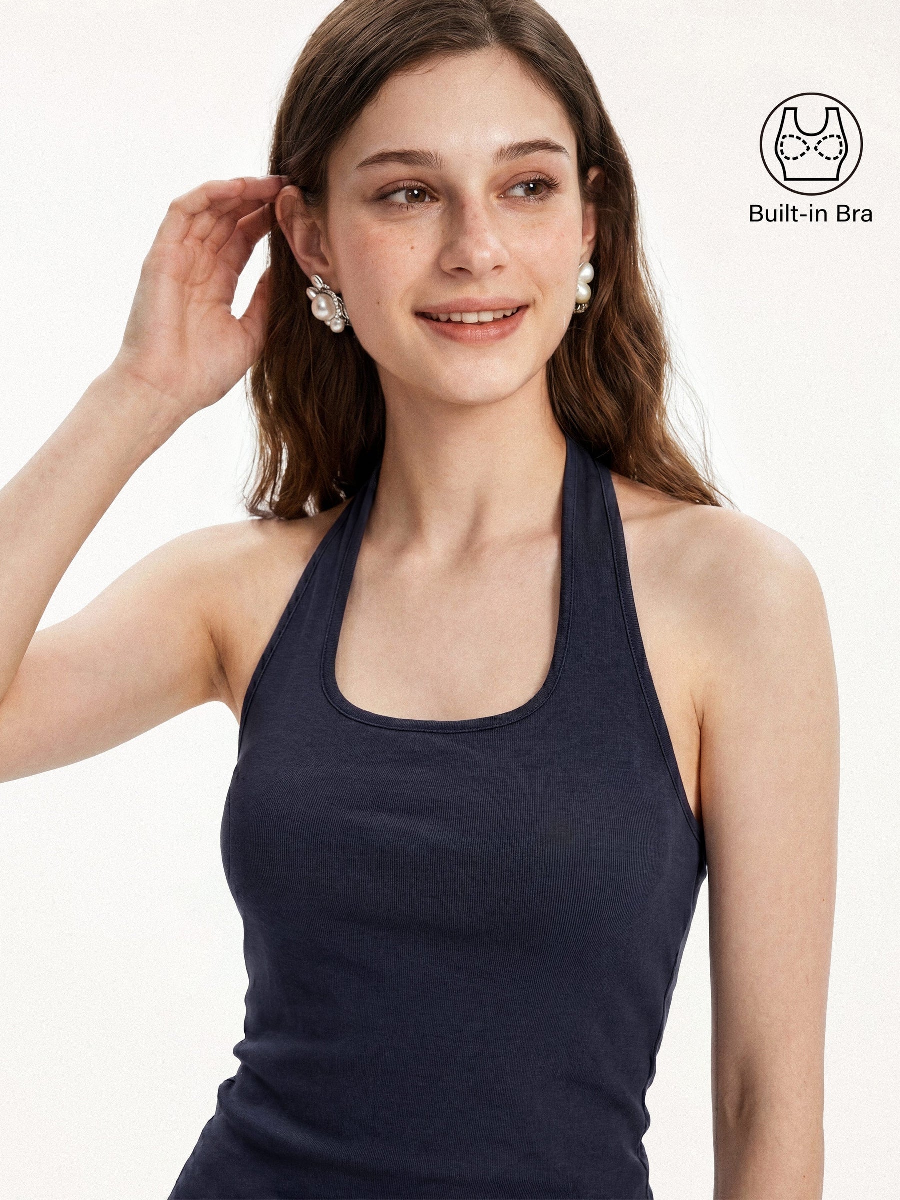 Cotton Square Halter Neck Bra Tank