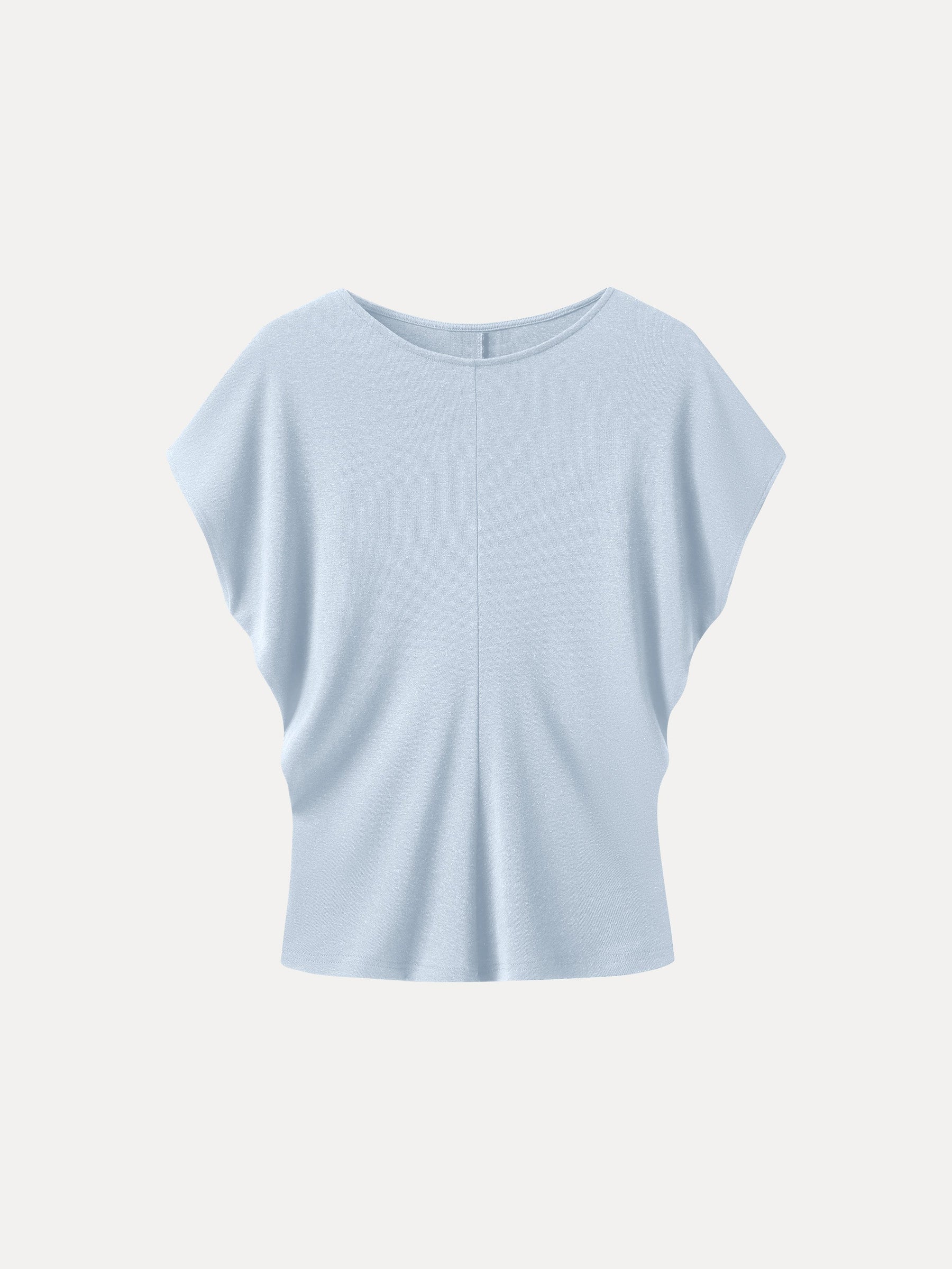 Linen-Blend Round Neck Relaxed Summer Top