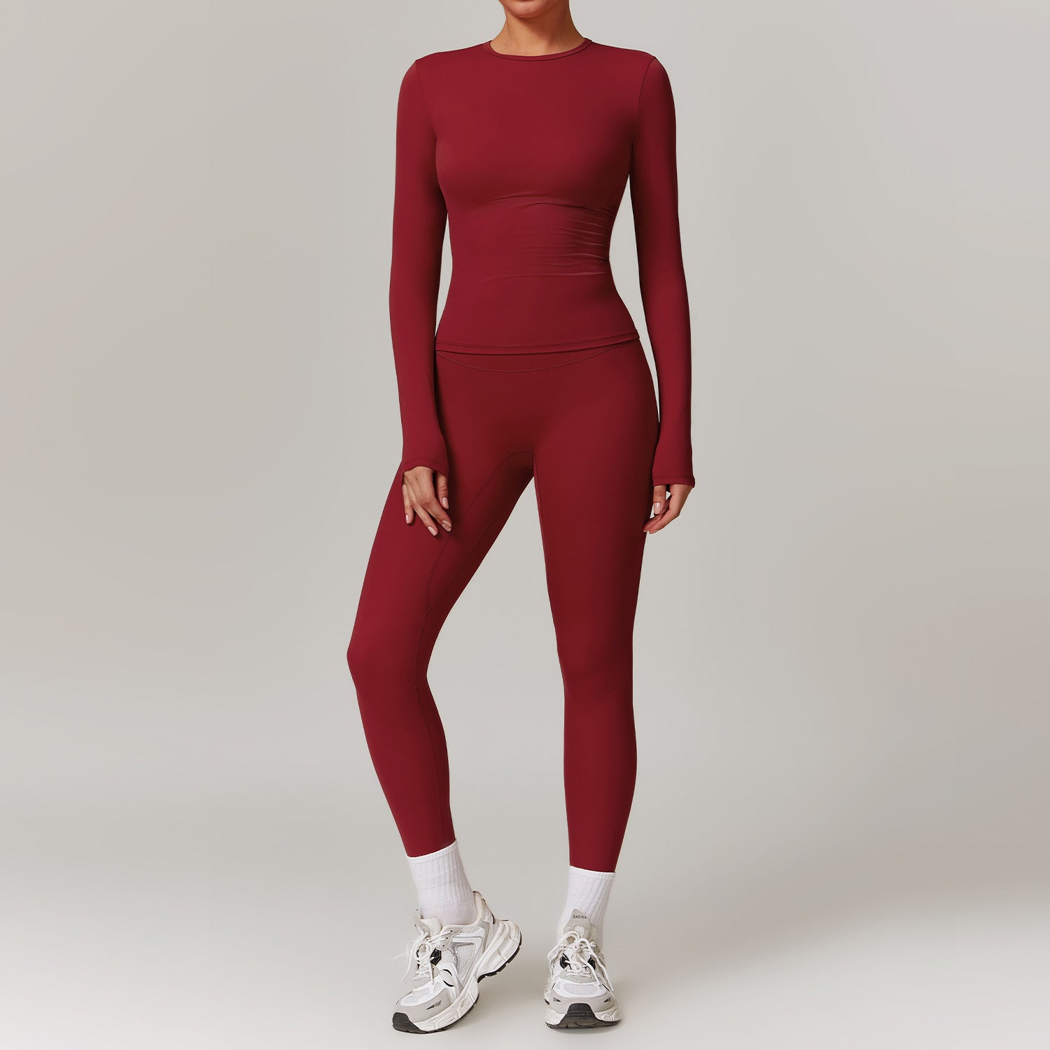 Women's Tracksuit Set - Gym Top & High Waist Leggings Yoga Outfit