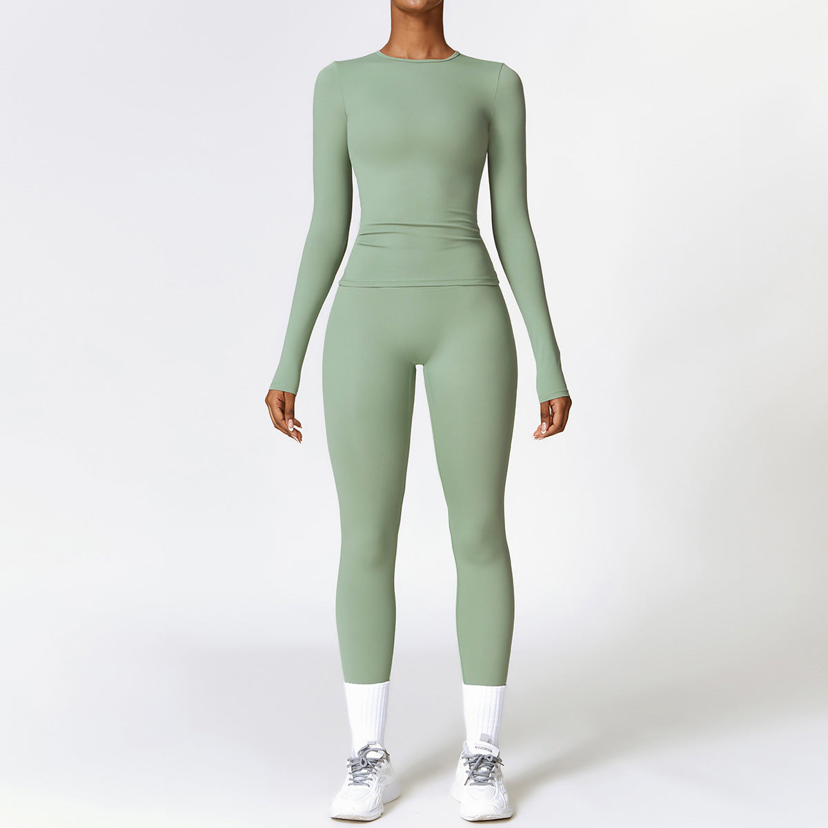 Women's Tracksuit Set - Gym Top & High Waist Leggings Yoga Outfit