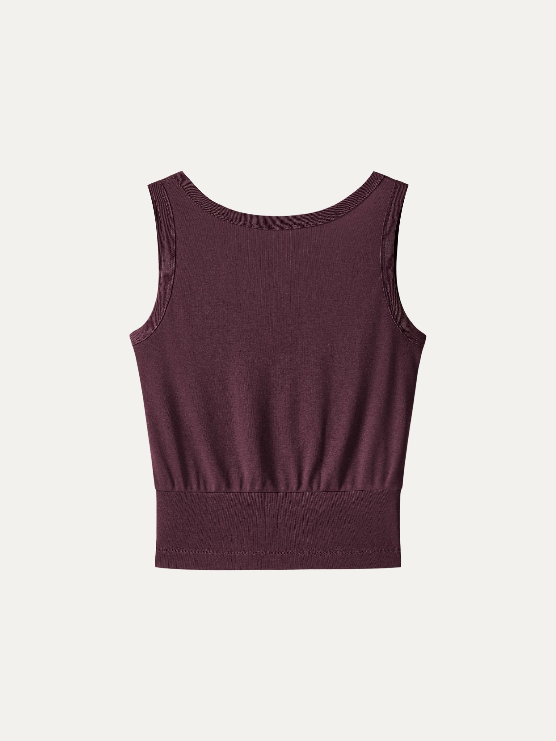 Cotton-Linen Blend Reversible Boatneck Low Back Top