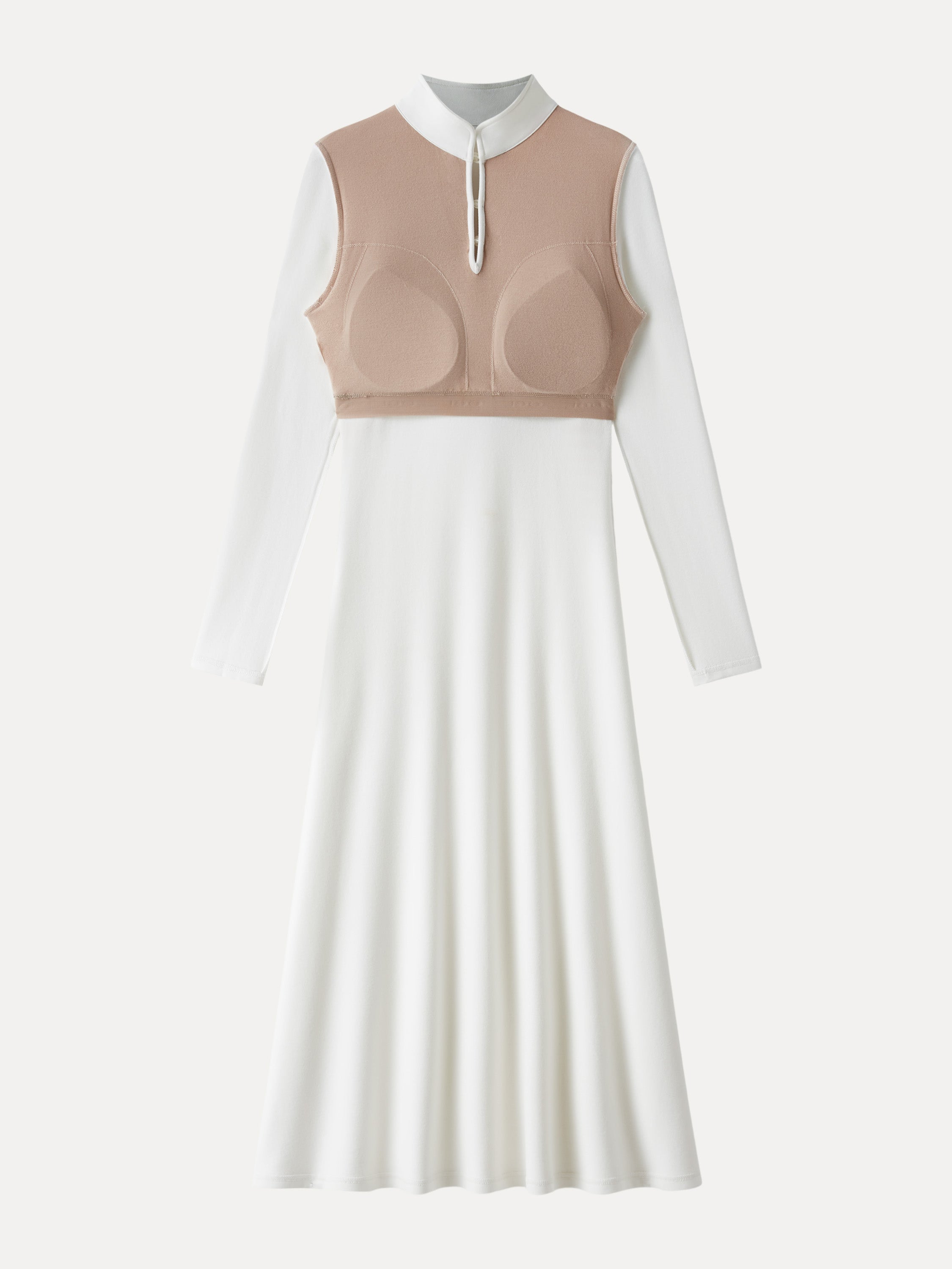 Mandarin Collar Frog Button Midi Bra Dress Limited Edition