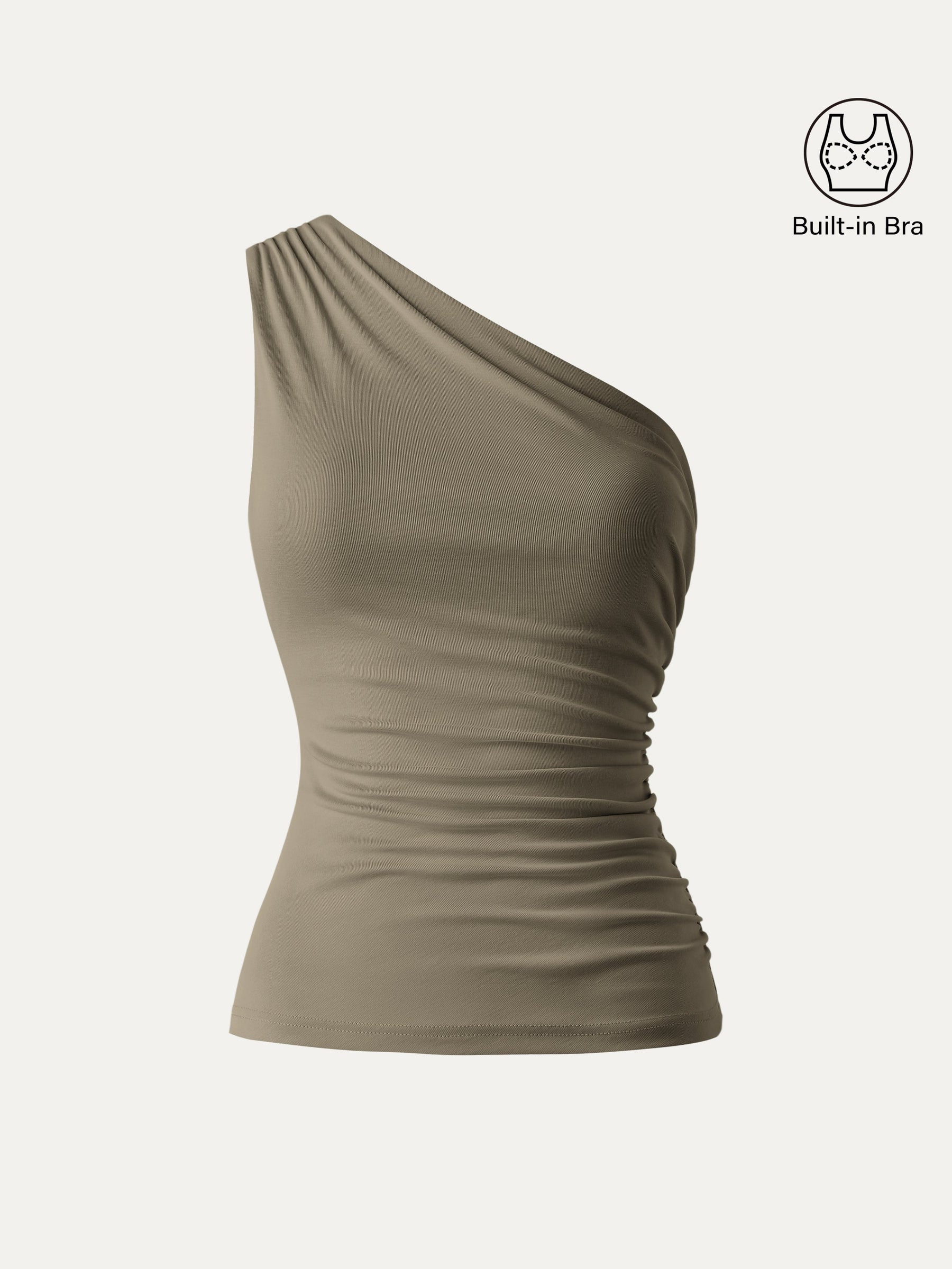 Sandwashed One Shoulder Ruched Bra Tank