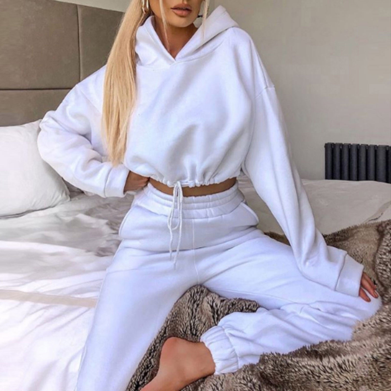 Women's 2 Piece Tracksuit Set - Long Sleeve Hoodie & Trousers