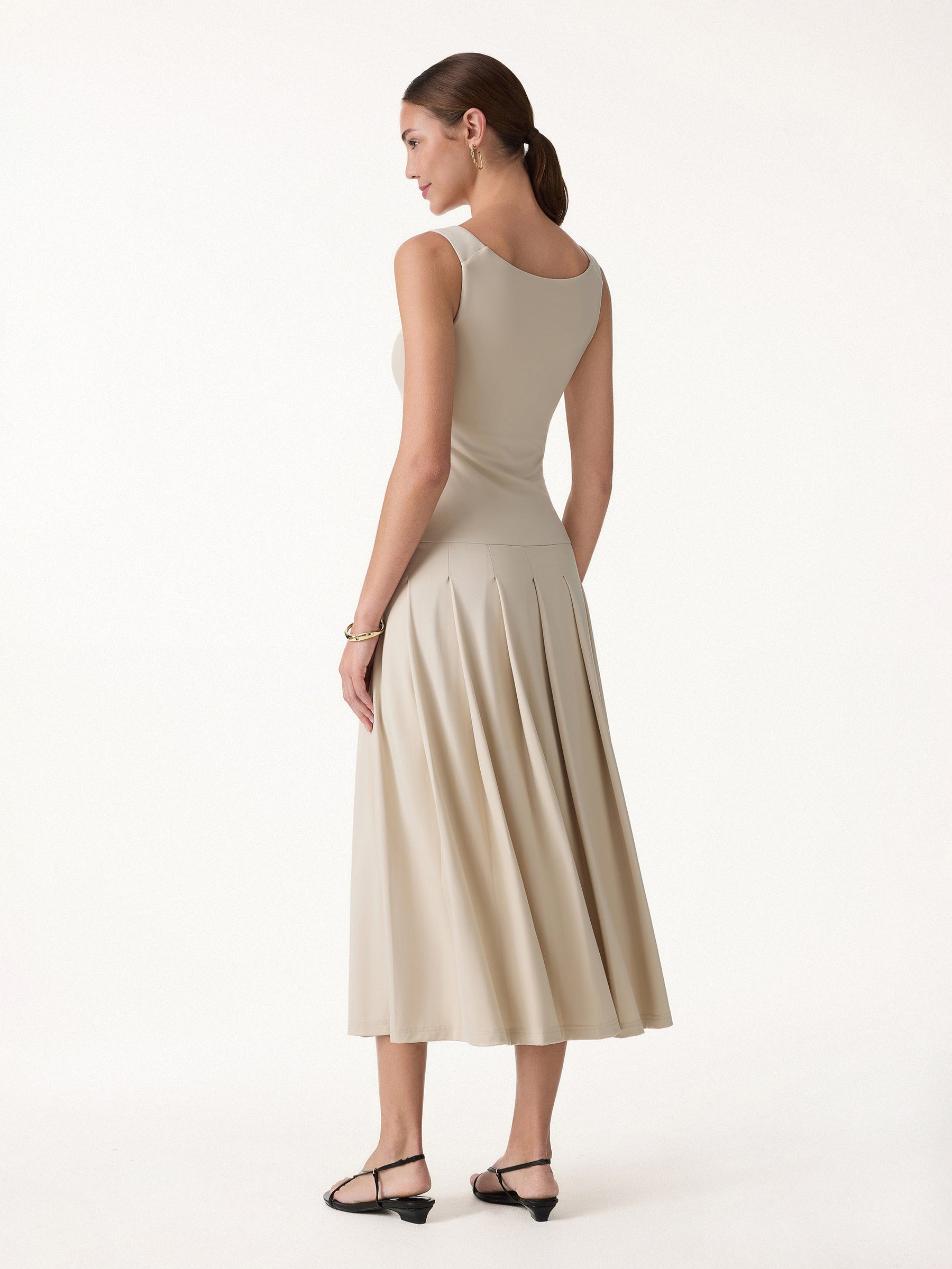 CoolTouch Multi-Wear Pleated Midi Bra Dress