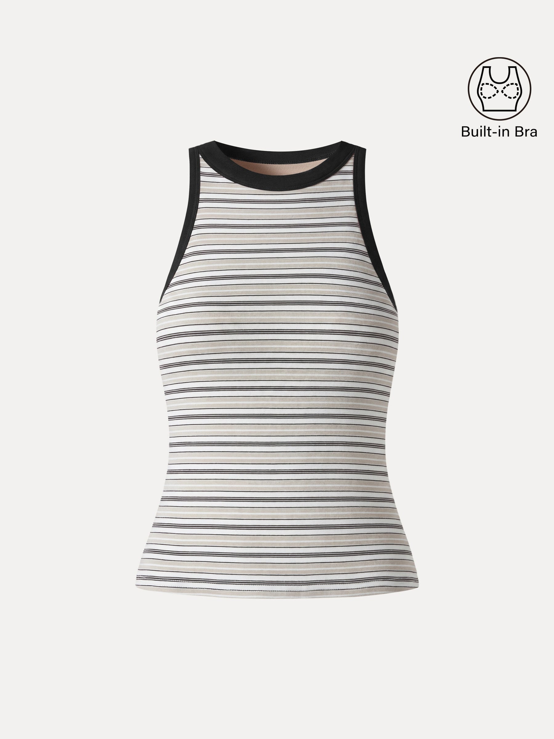 Striped Round Neck Bra Tank