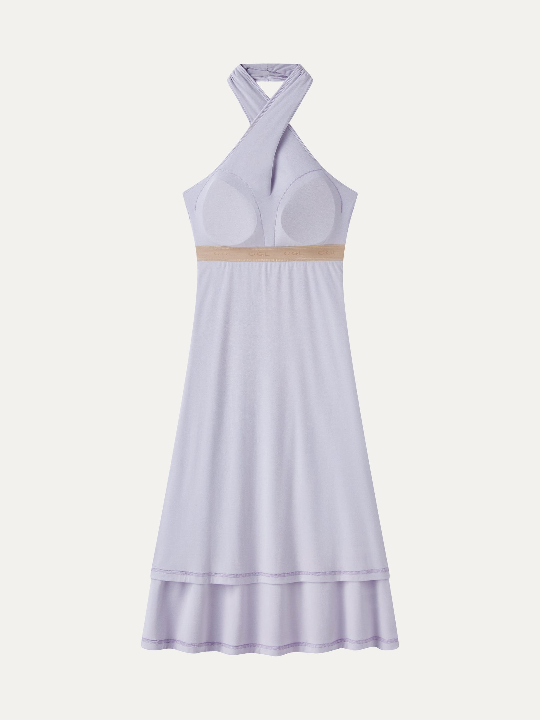 CoolTouch Criss-Cross Halter Open-Back Midi Bra Dress