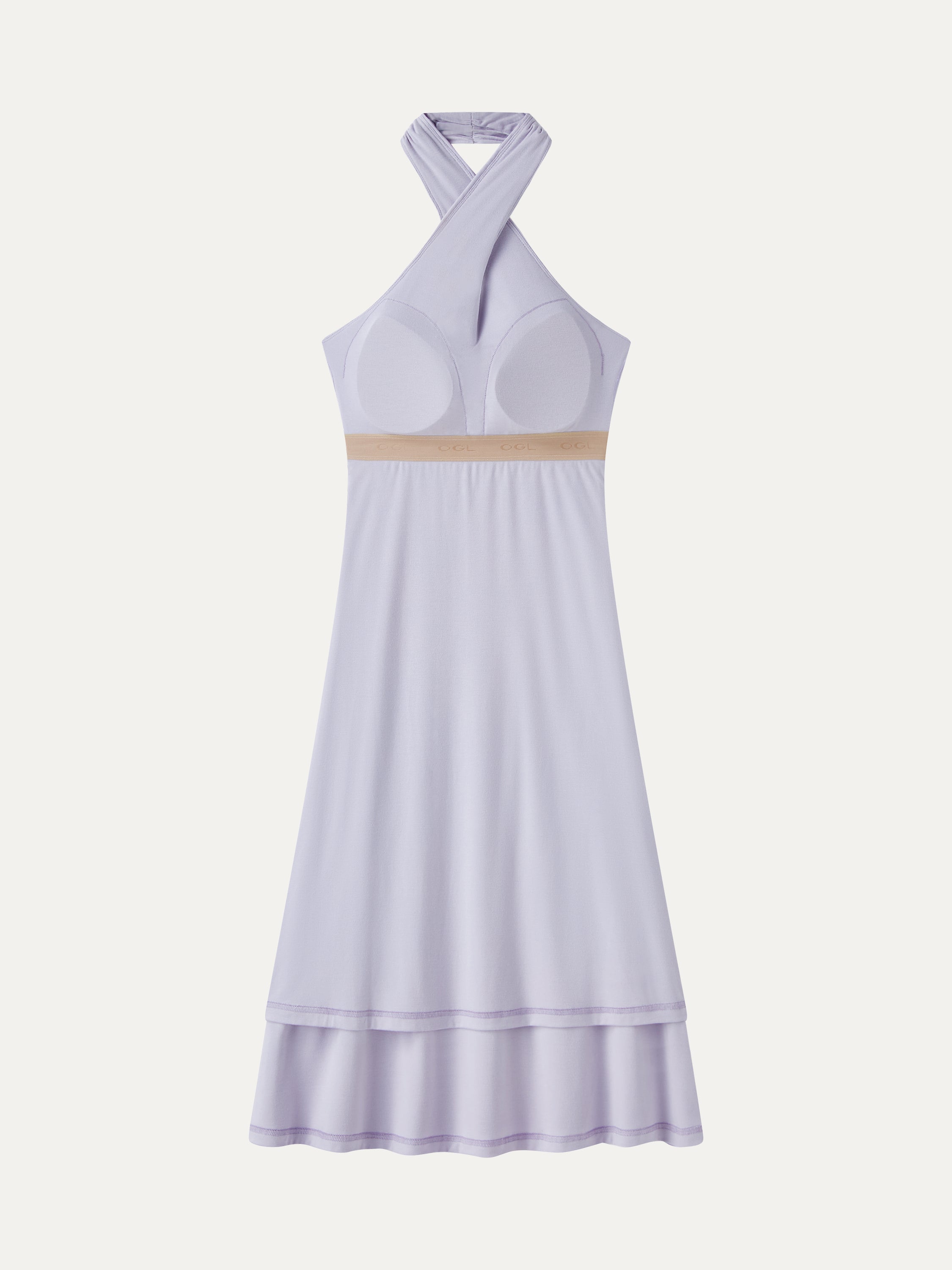 CoolTouch Criss-Cross Halter Open-Back Midi Bra Dress