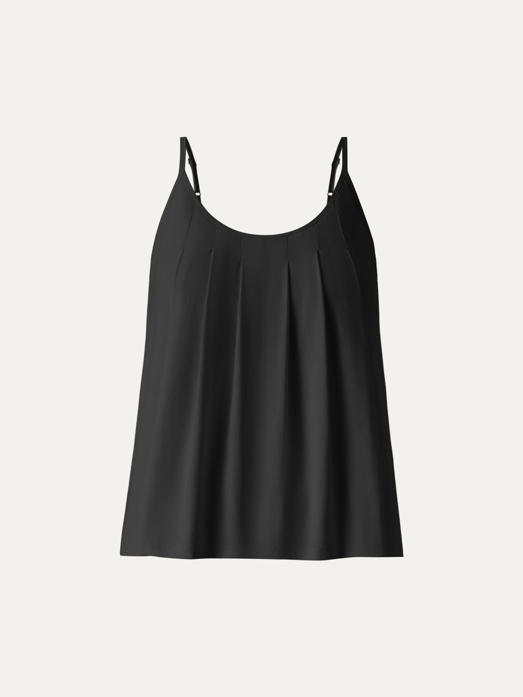 U-Neck Pleated Spaghetti Bra Tank