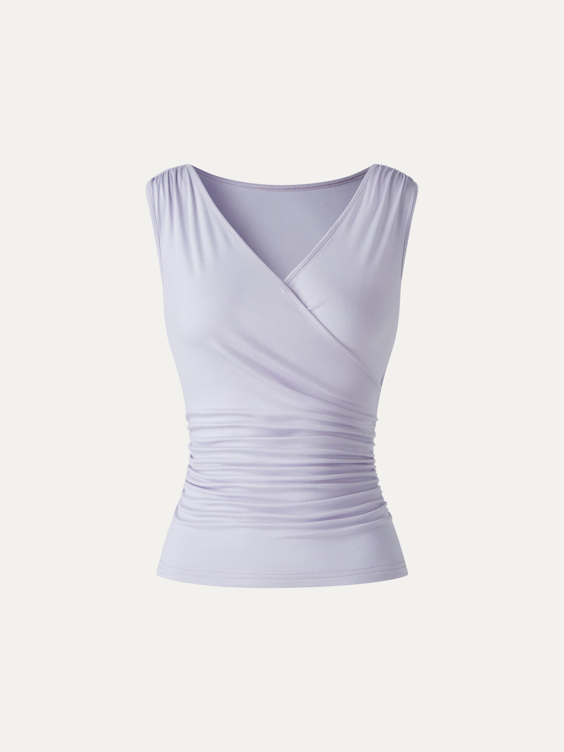 CoolTouch Surplice Neck Gathered Waist Top