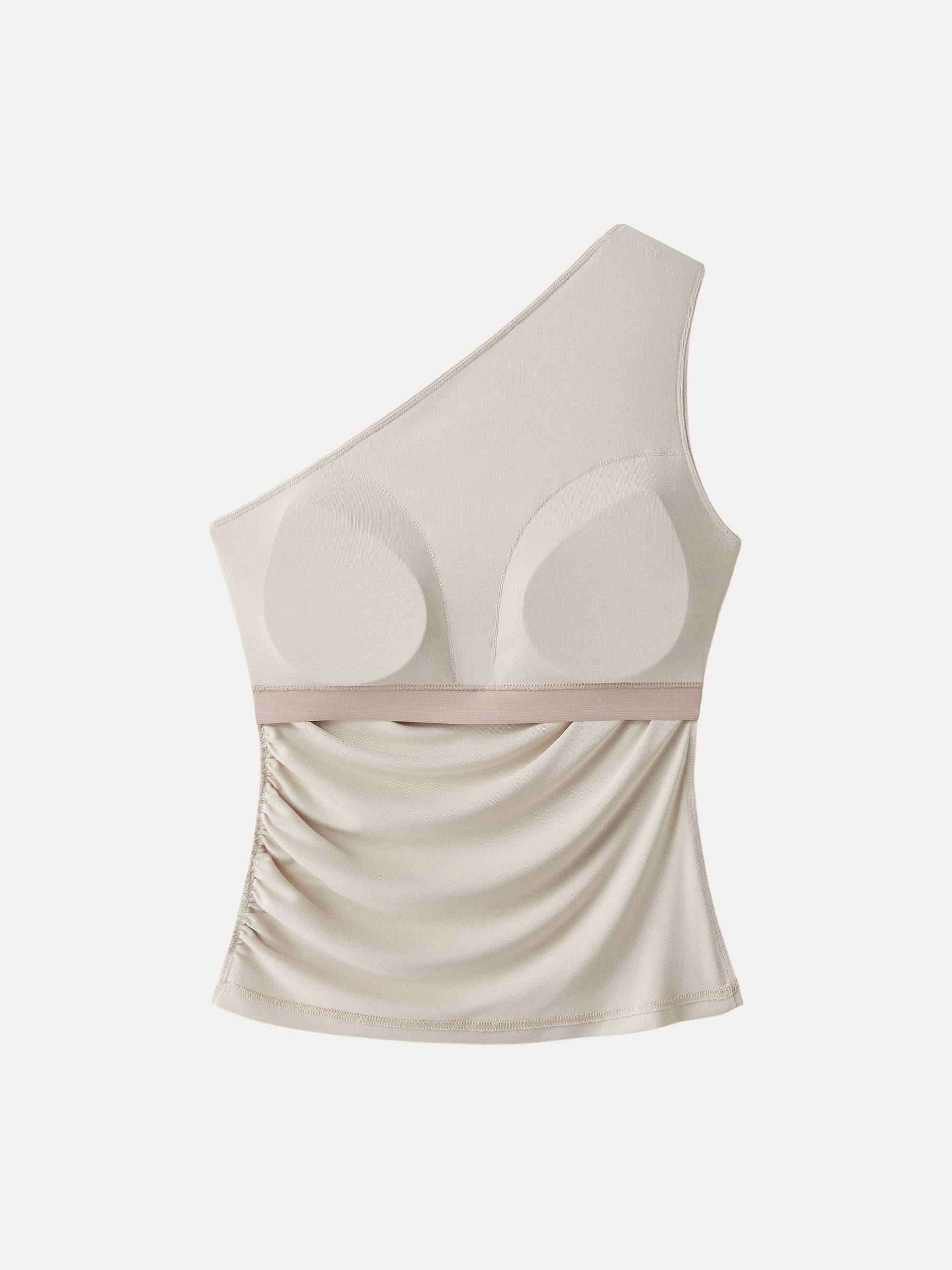 Sandwashed One Shoulder Ruched Bra Tank